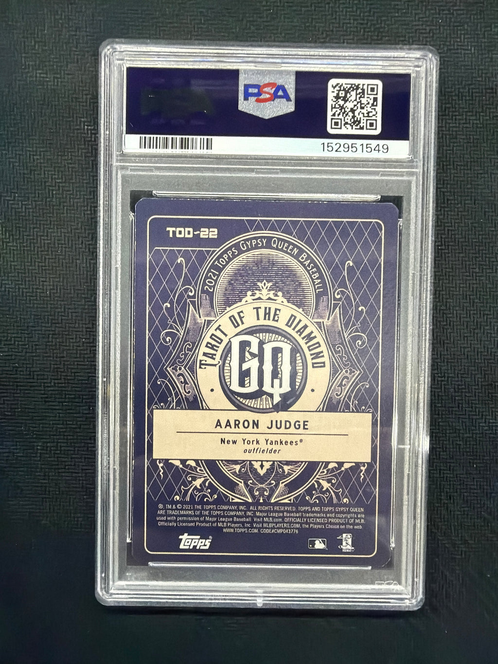 2021 Gypsy Queen Aaron Judge Tarot of the Diamond PSA 8 Yankees