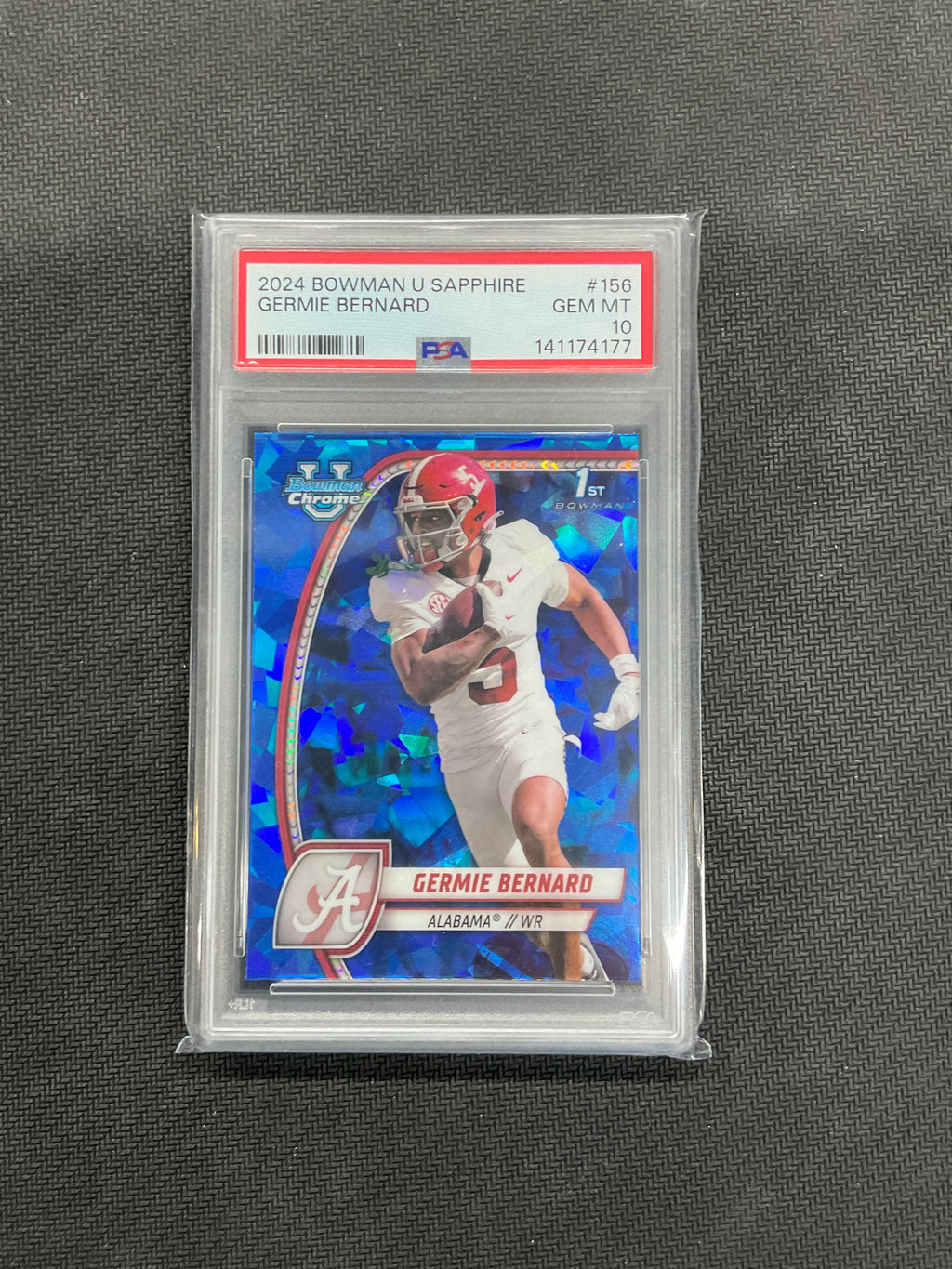 2024 Bowman U Sapphire Germie Bernard #156 Rookie PSA 10 Alabama