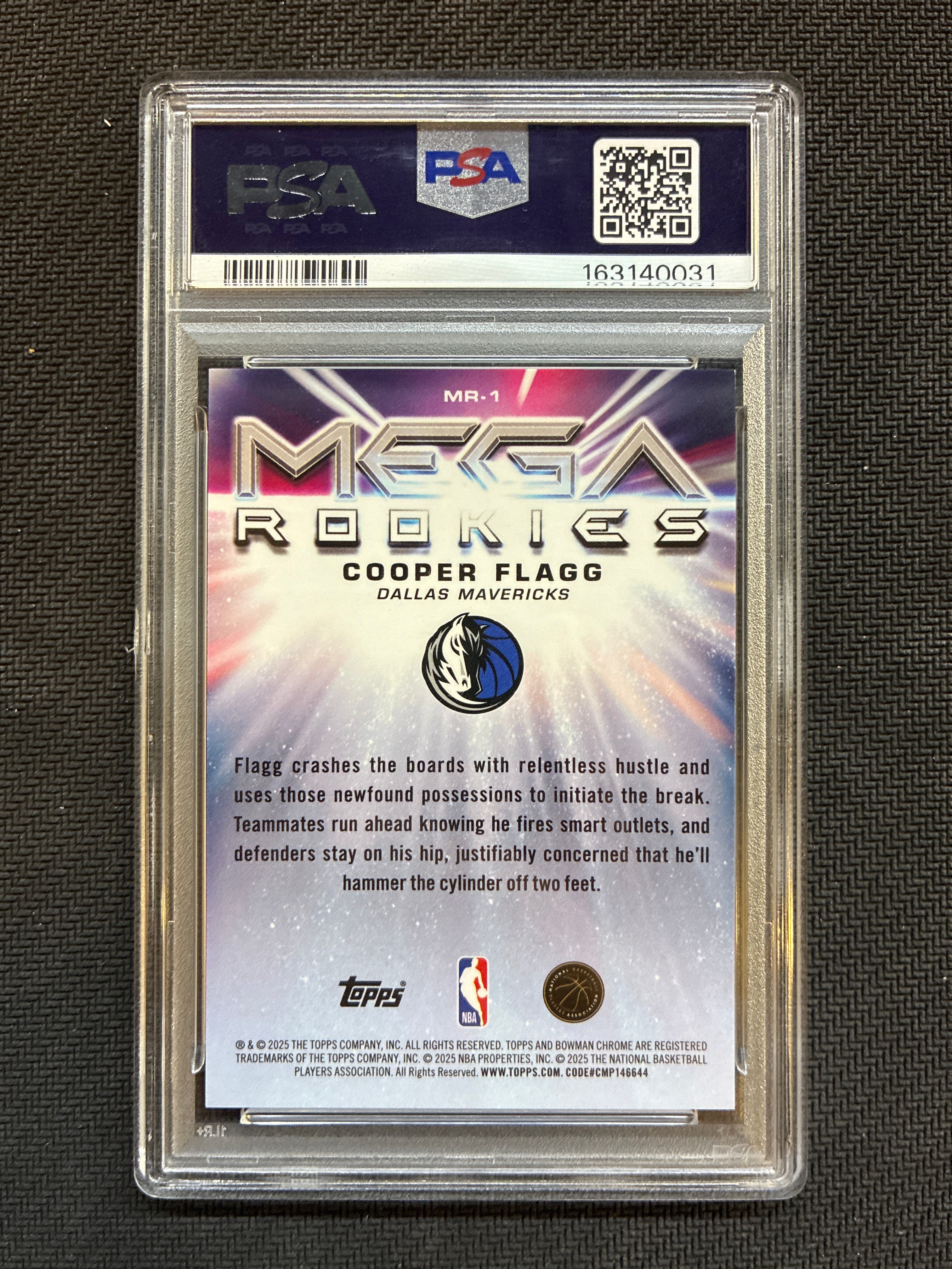 2025 Bowman Mega Box Cooper Flagg Mega Rookies Black Refractor /10 PSA 8 Mavericks