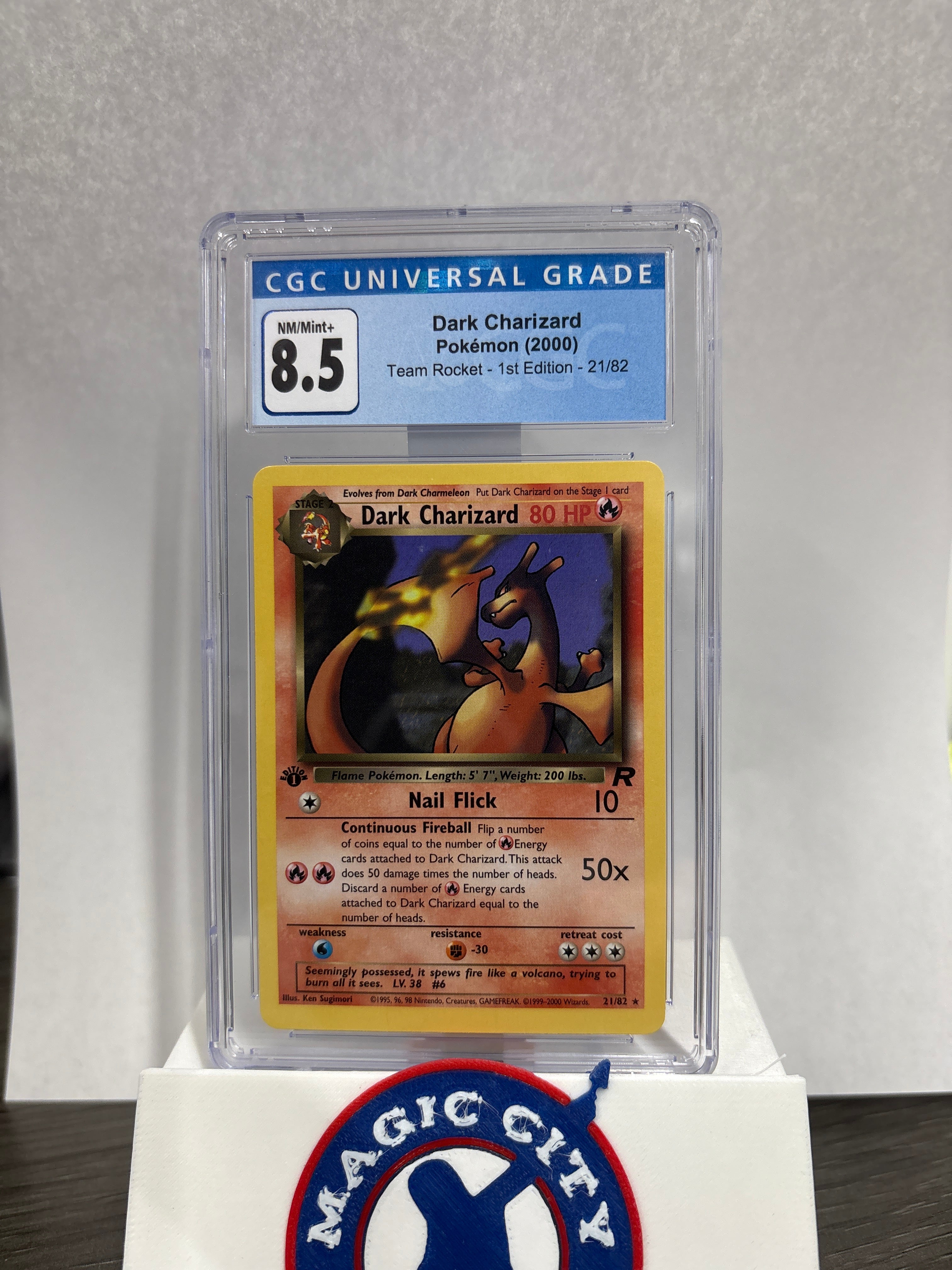 2000 Pokemon Team Rocket Dark Charizard 21 1st Edition CGC 8.5