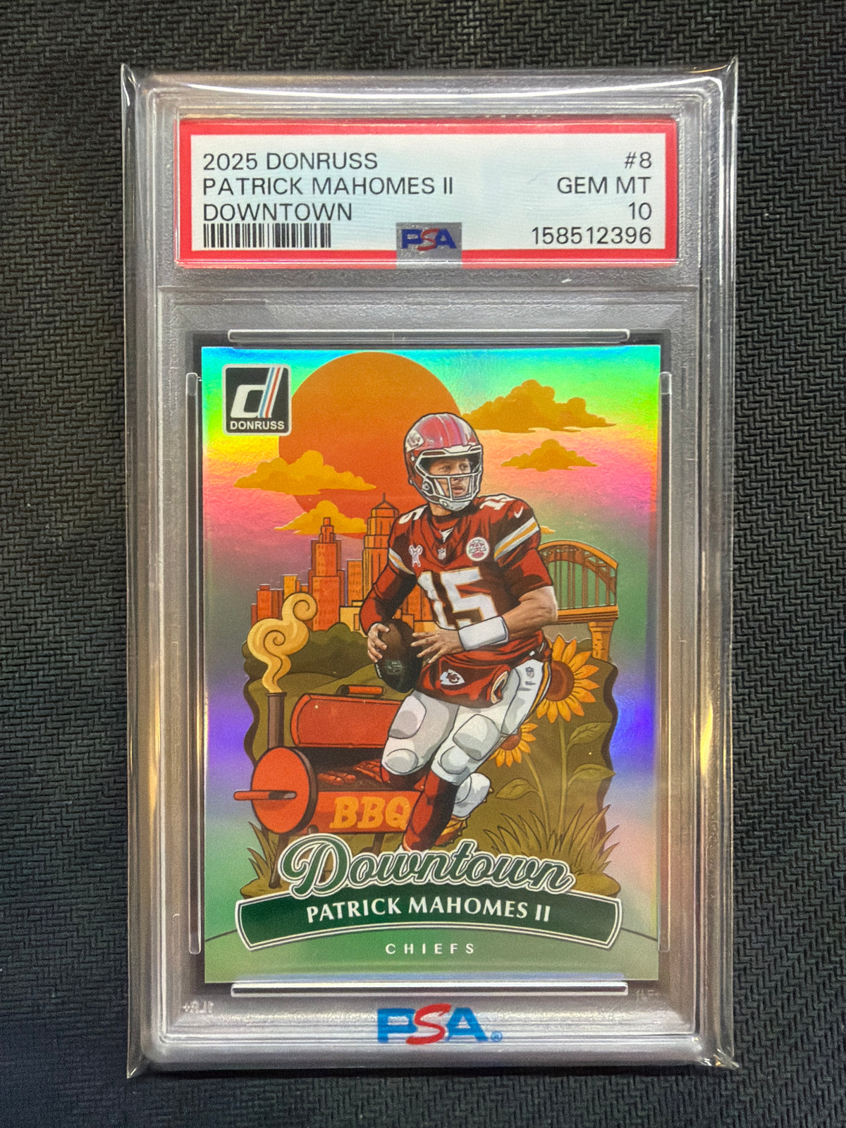 2025 Donruss Patrick Mahomes II Downtown #8 PSA 10 Chiefs