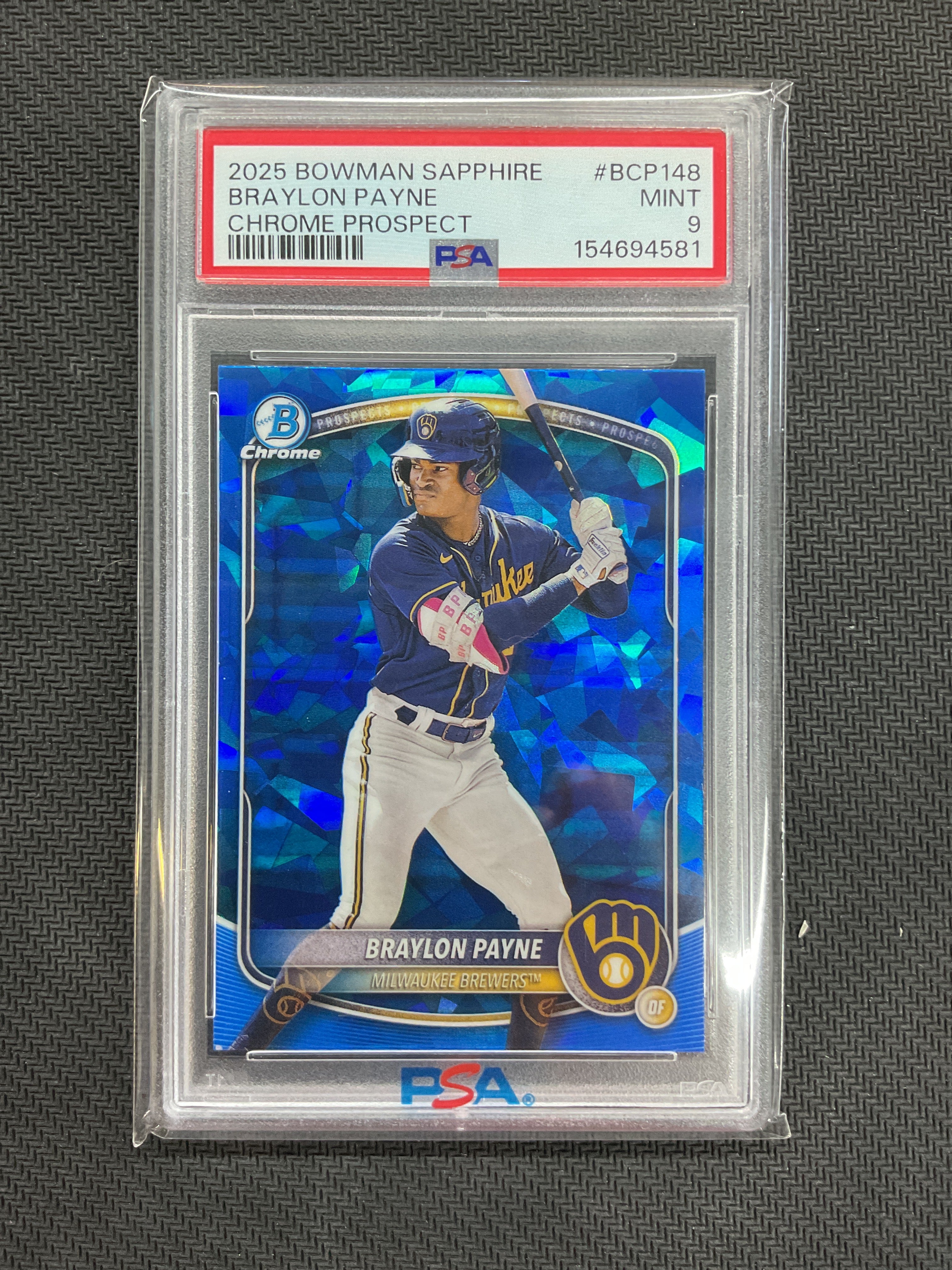 2025 Bowman Sapphire Braylon Payne PSA 9 581 Brews