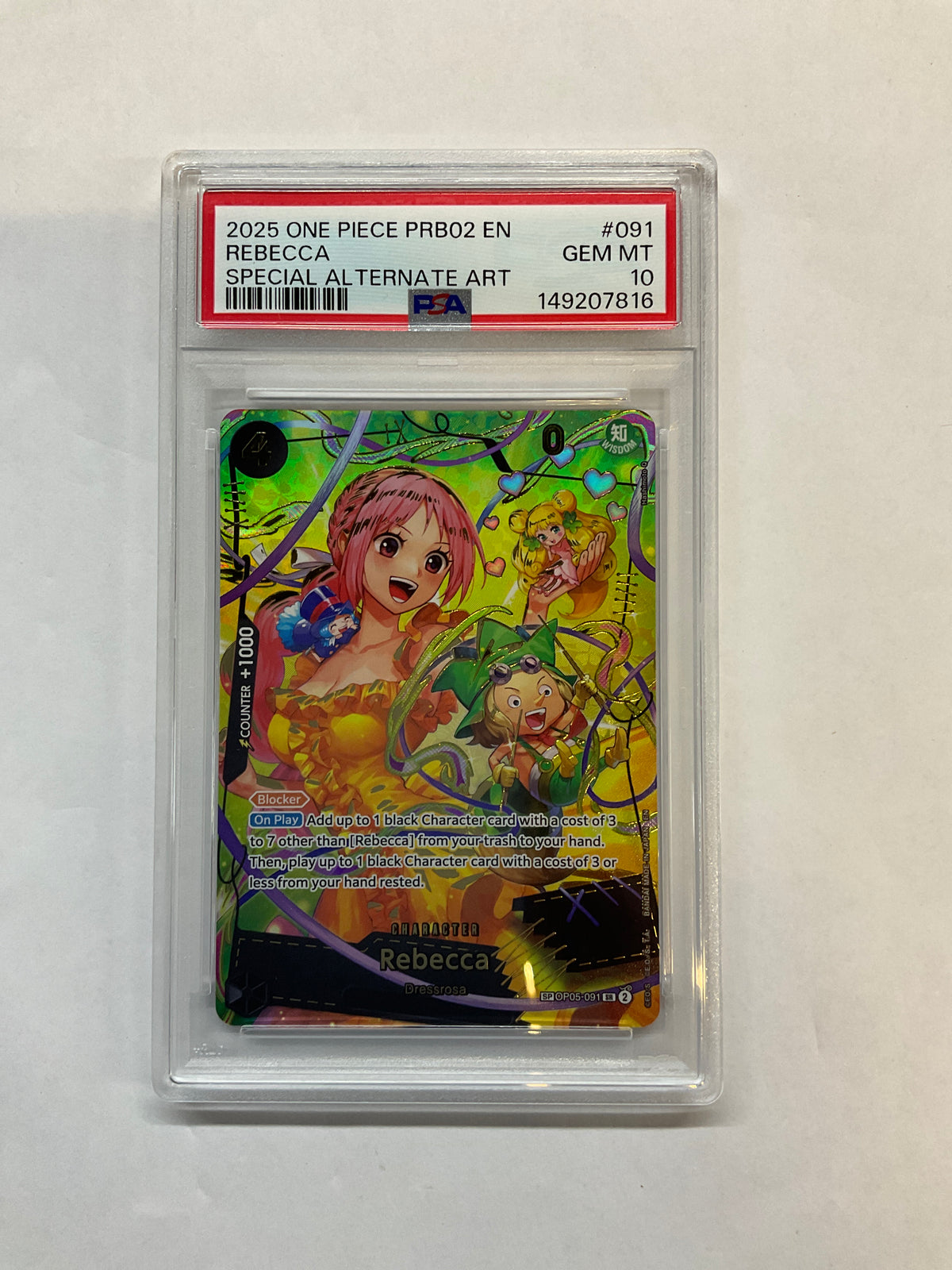 2025 One Piece PRB02 Rebecca Special Alt Art 091 PSA 10