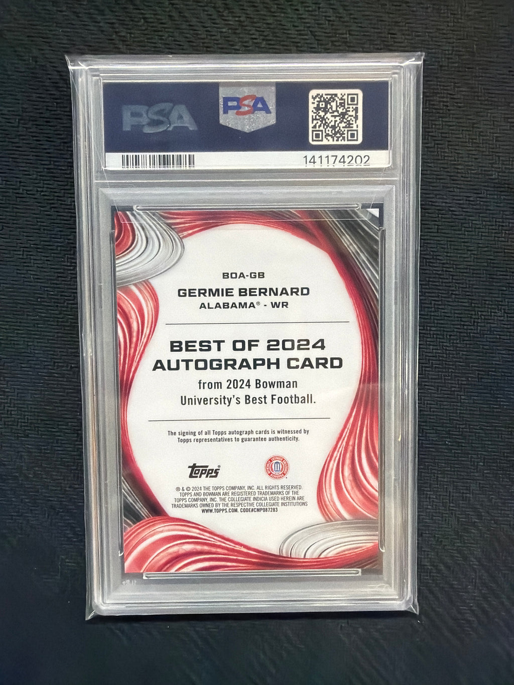 2024 Bowman's Best Germie Bernard Auto Refractor PSA 10 202
