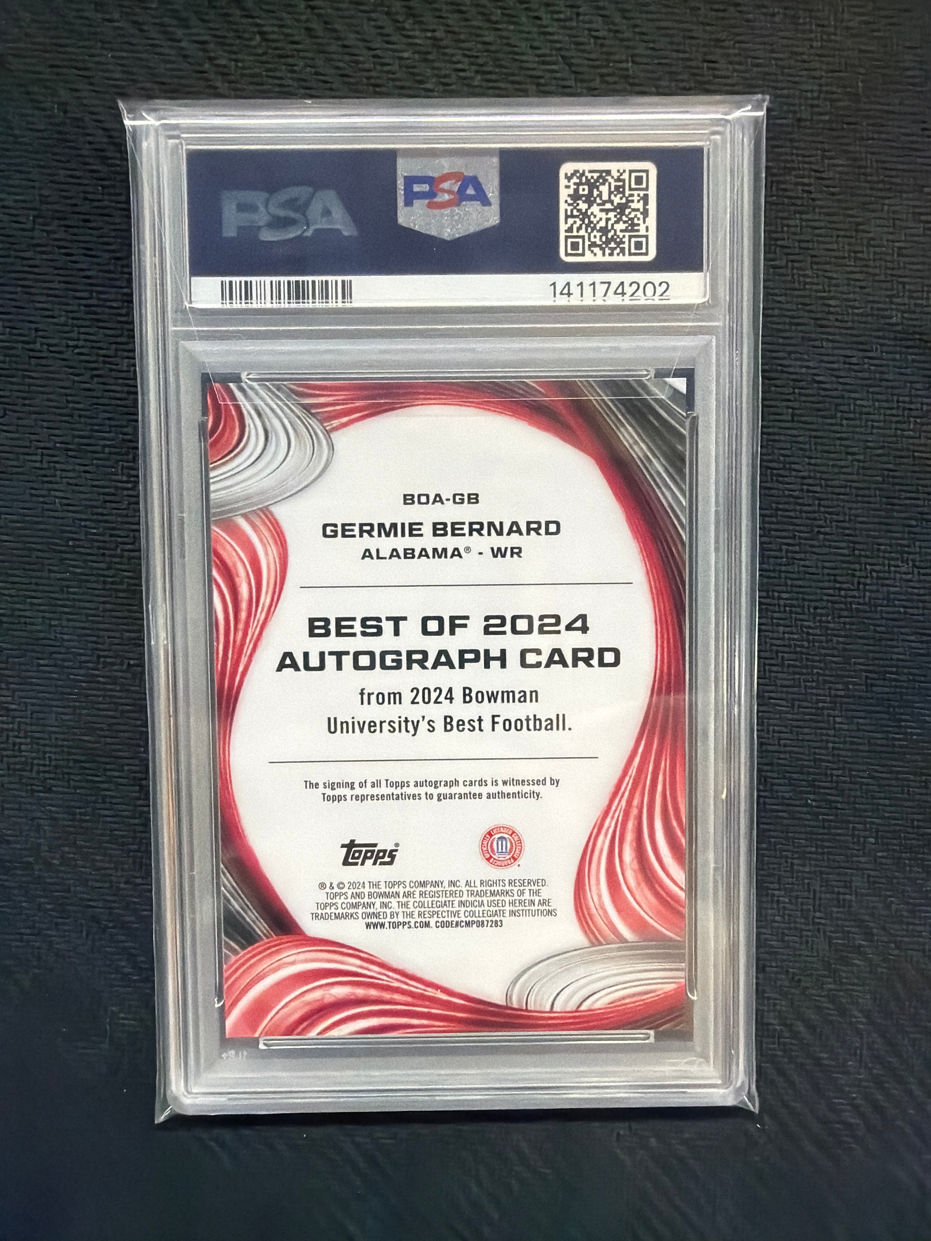 2024 Bowman's Best Germie Bernard Auto Refractor PSA 10 202