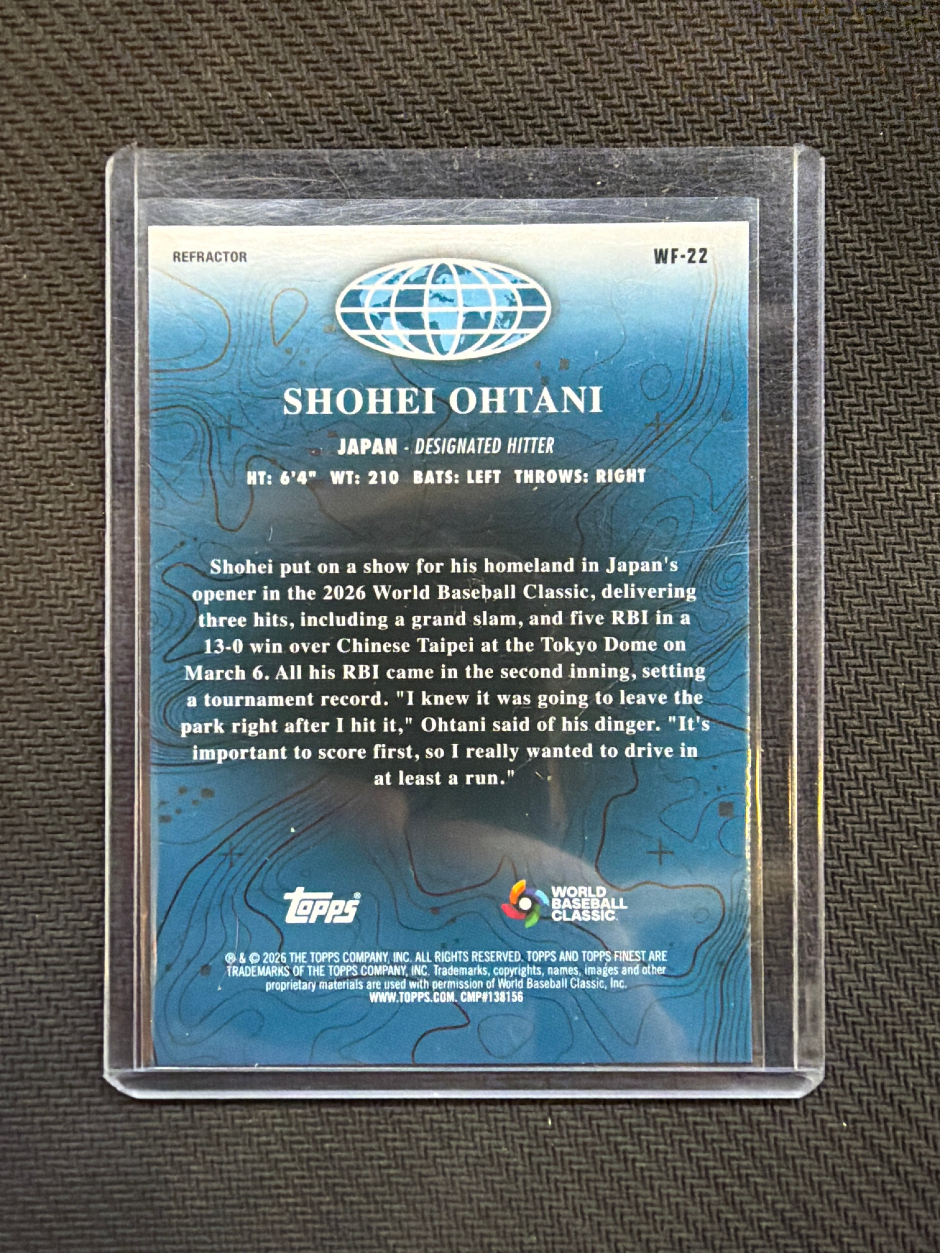 2026 Topps Finest Shohei Ohtani World's Finest Refractor Japan