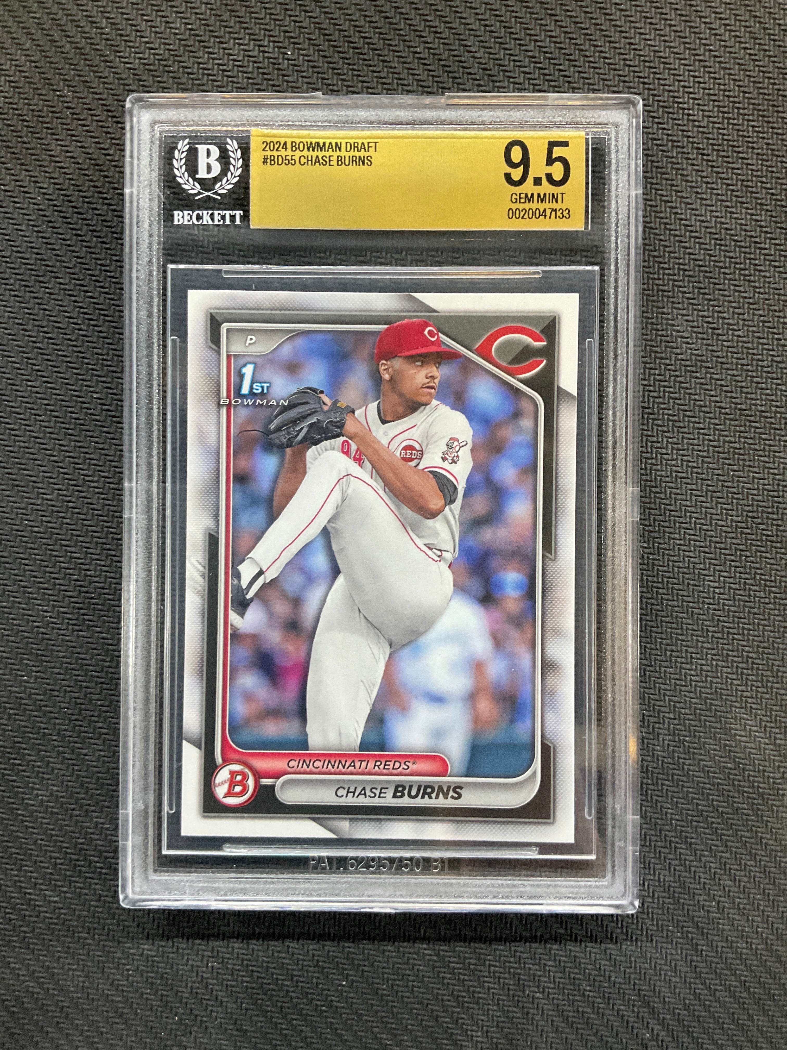 2024 Bowman Draft Chase Burns Rookie 1st BGS 9.5 Reds