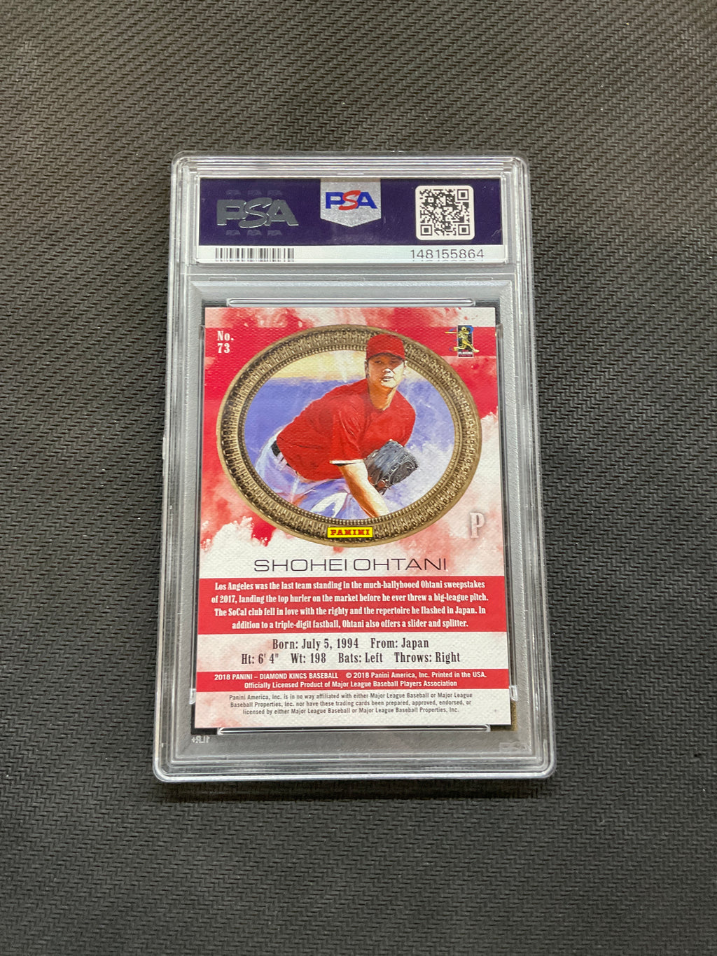 2018 Panini Diamond Kings Shohei Ohtani Rookie Pinstripe Frame PSA 10 864