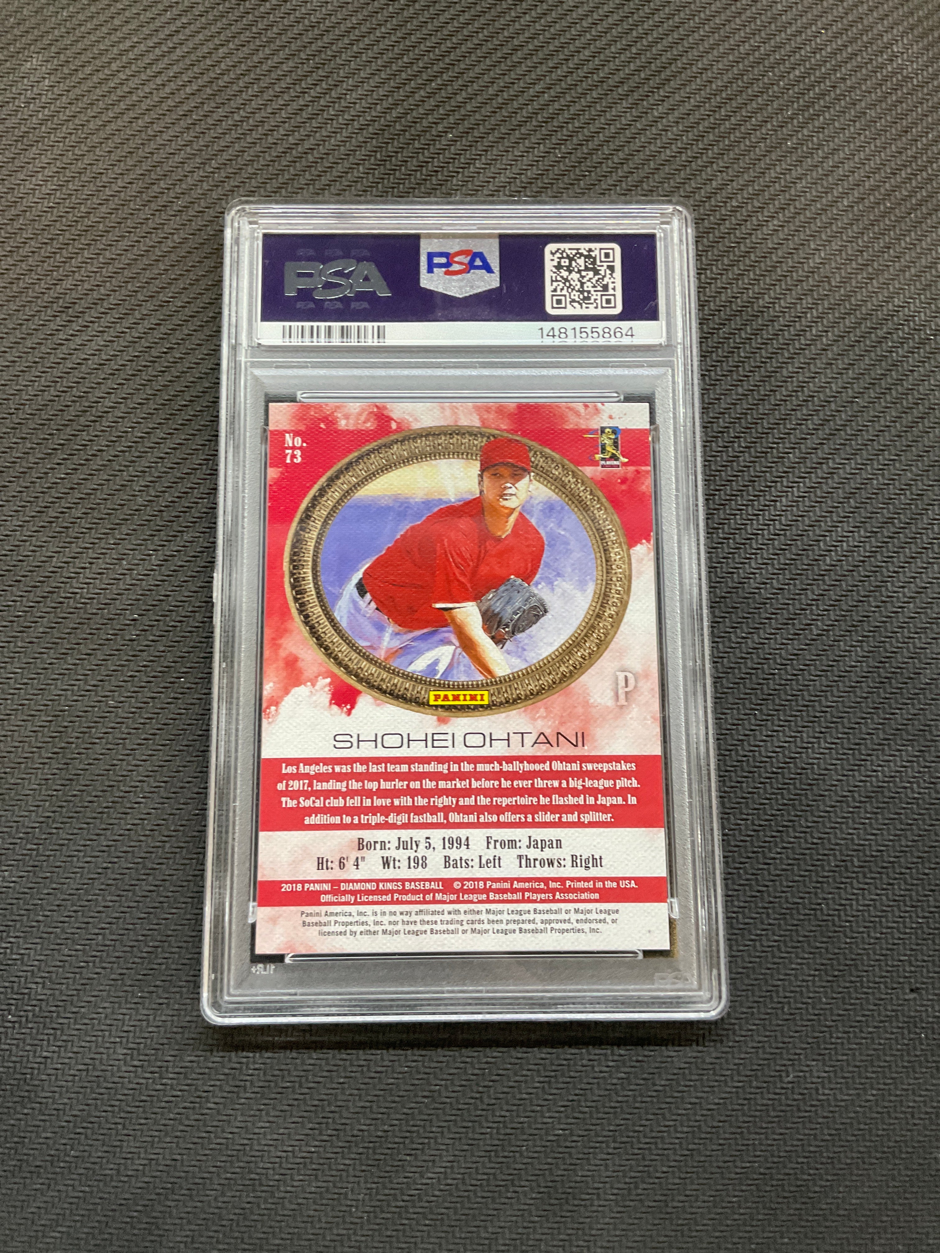 2018 Panini Diamond Kings Shohei Ohtani Rookie Pinstripe Frame PSA 10 864