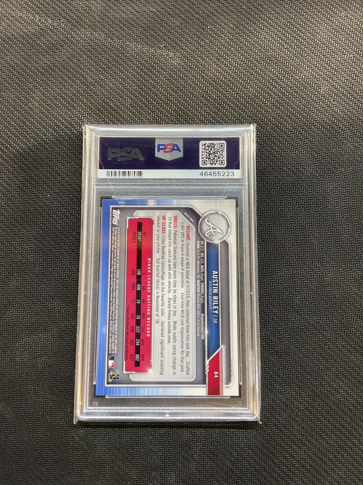 2019 Bowman Chrome Austin Riley Rookie PSA 10 Braves