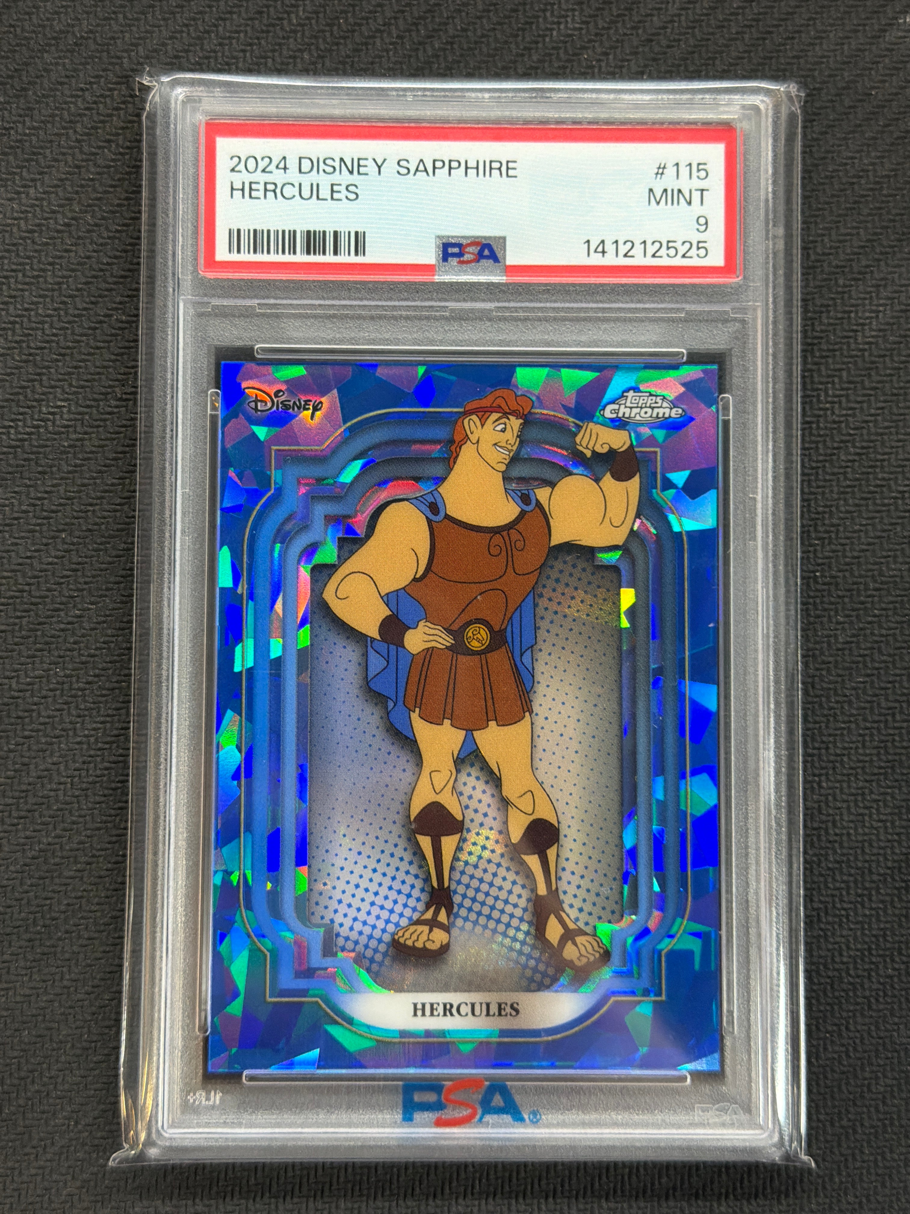 2024 Topps Chrome Disney Sapphire Hercules #115 PSA 9 525