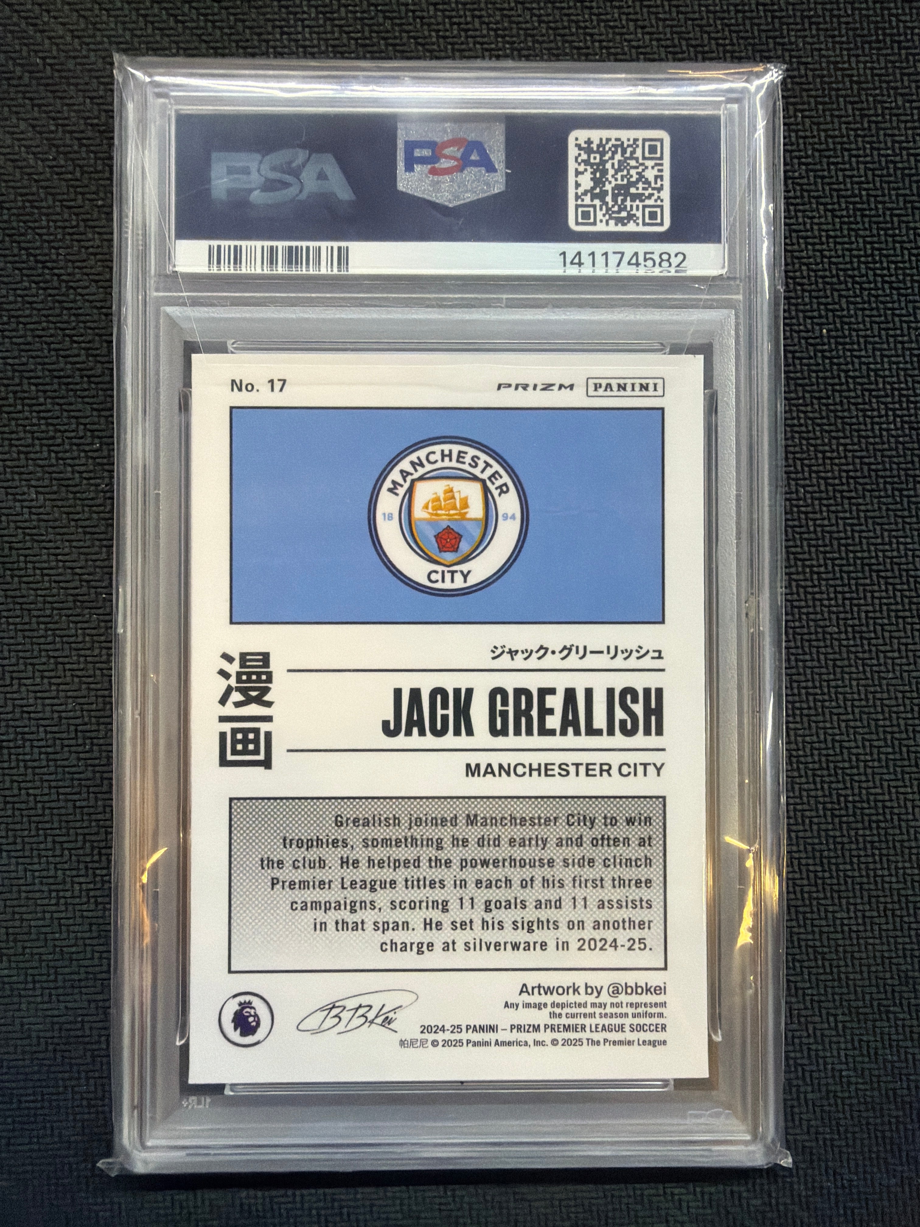 2024-25 Prizm Premier League Jack Grealish Manga PSA 10 582
