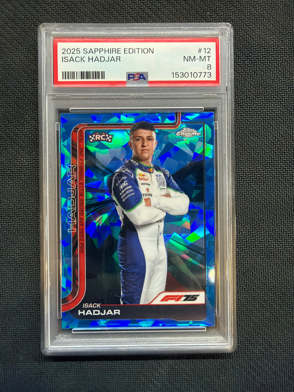 2025 Topps Chrome Sapphire Iscak Hadjar Rookie #12 PSA 8