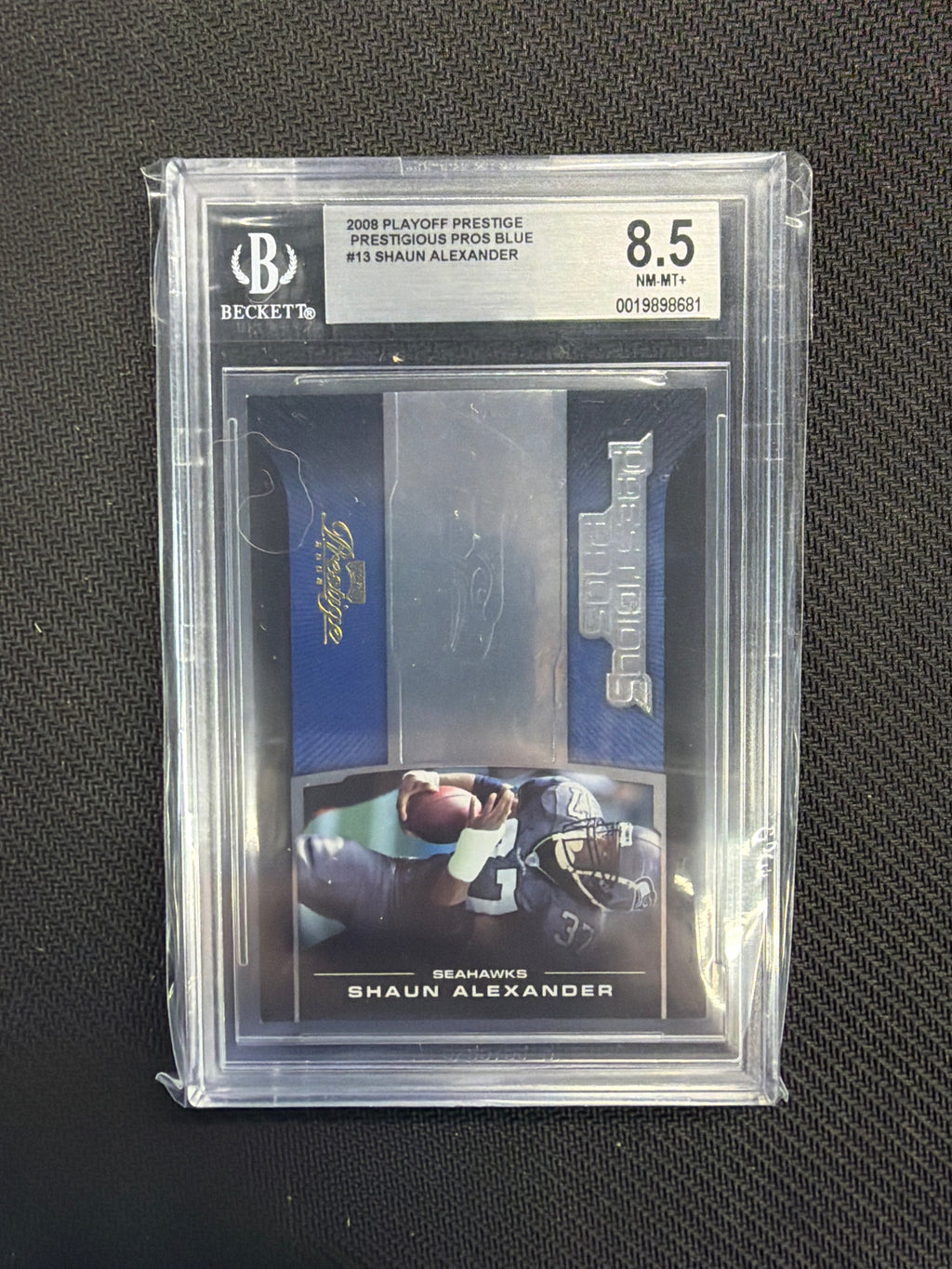 2008 Playoff Shaun Alexander Blue /1000 BGS 8.5