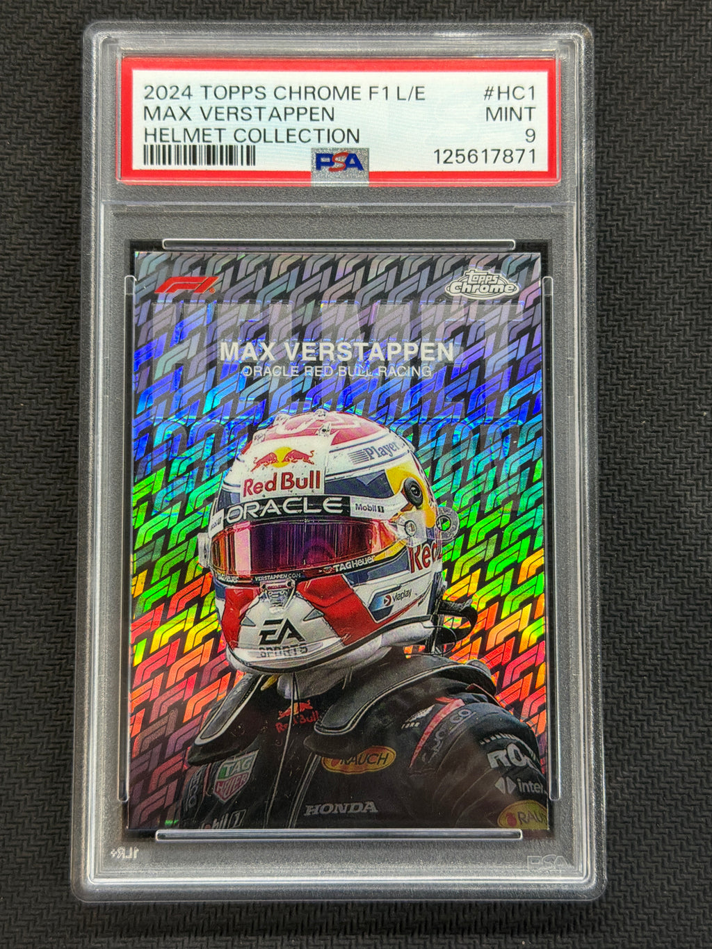 2024 Topps Chrome Logofractor Max Verstappen Helmet PSA 9 871