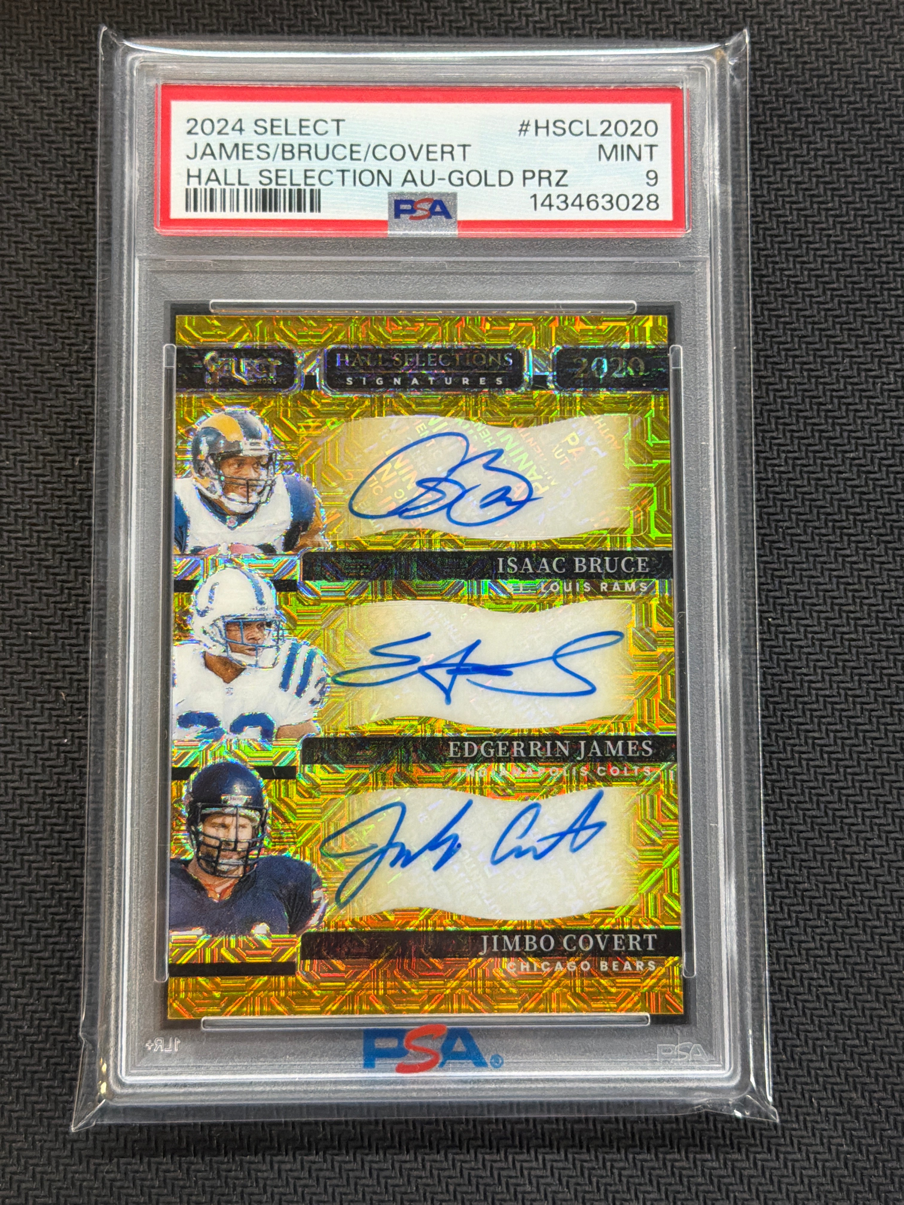 2024 Select Isaac Bruce Edgerrin James Jimbo Covert Auto Gold /10 PSA 9 028