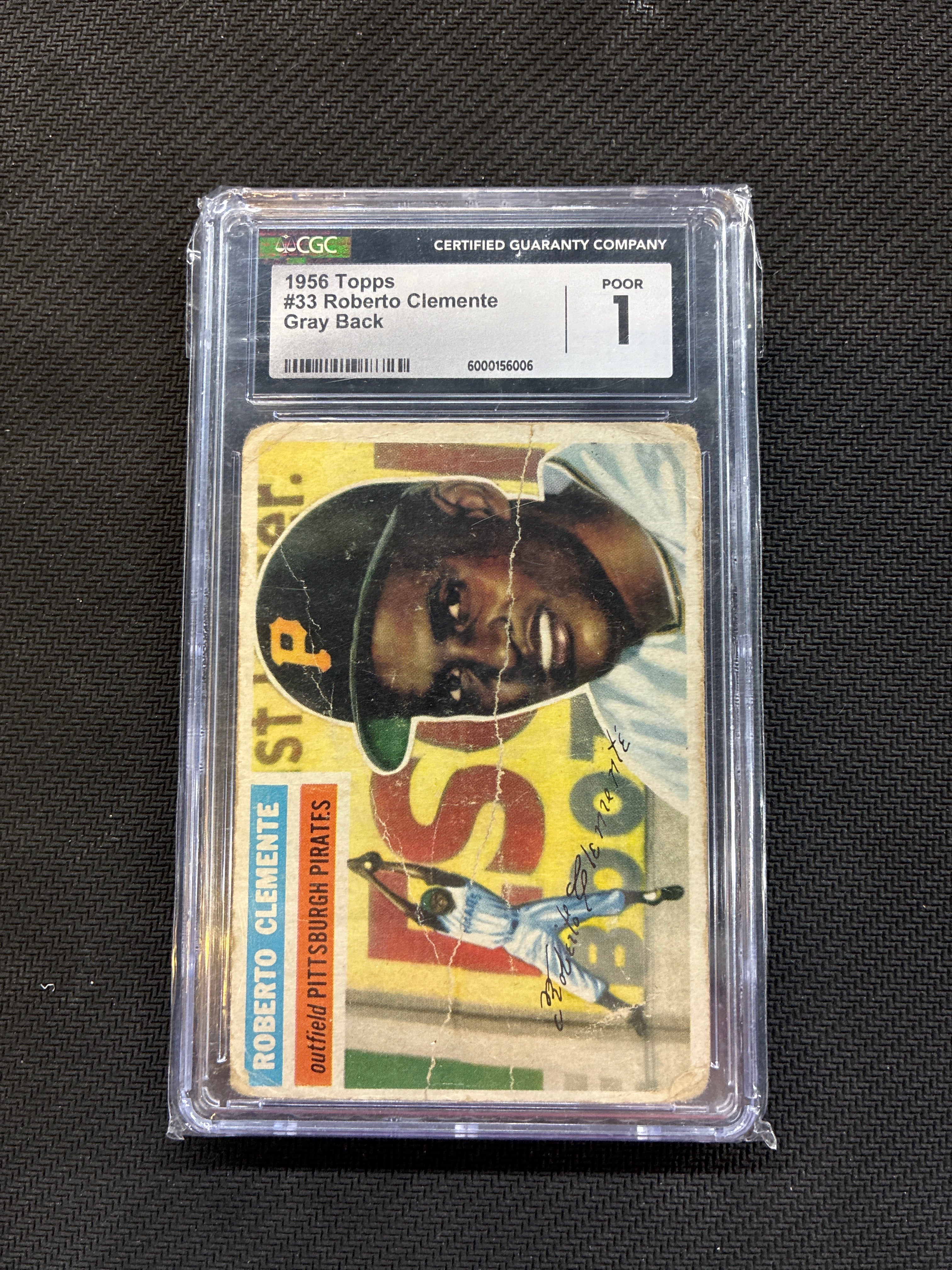 1956 Topps Roberto Clemente Gray Back CGC 1 Pirates
