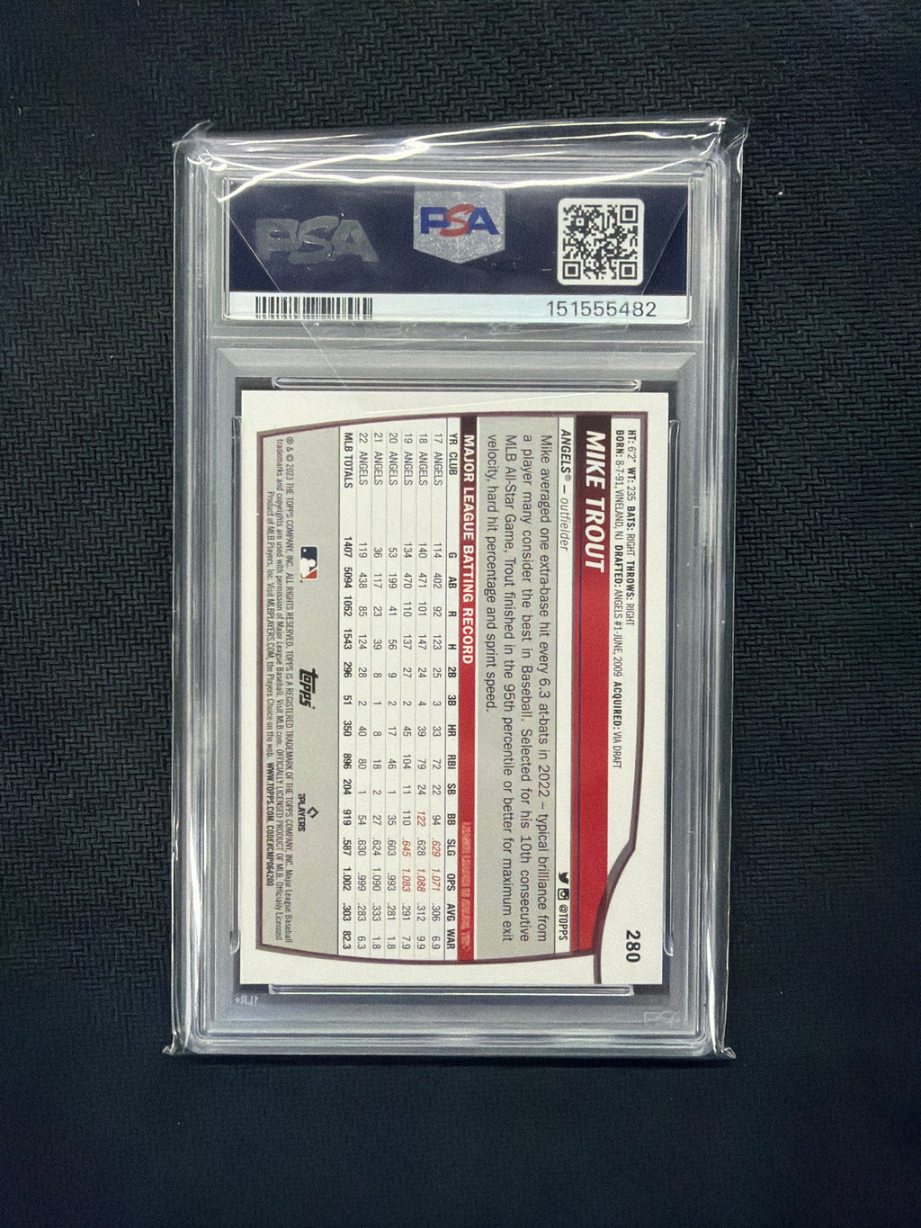 2023 Topps Big League Mike Trout PSA 8