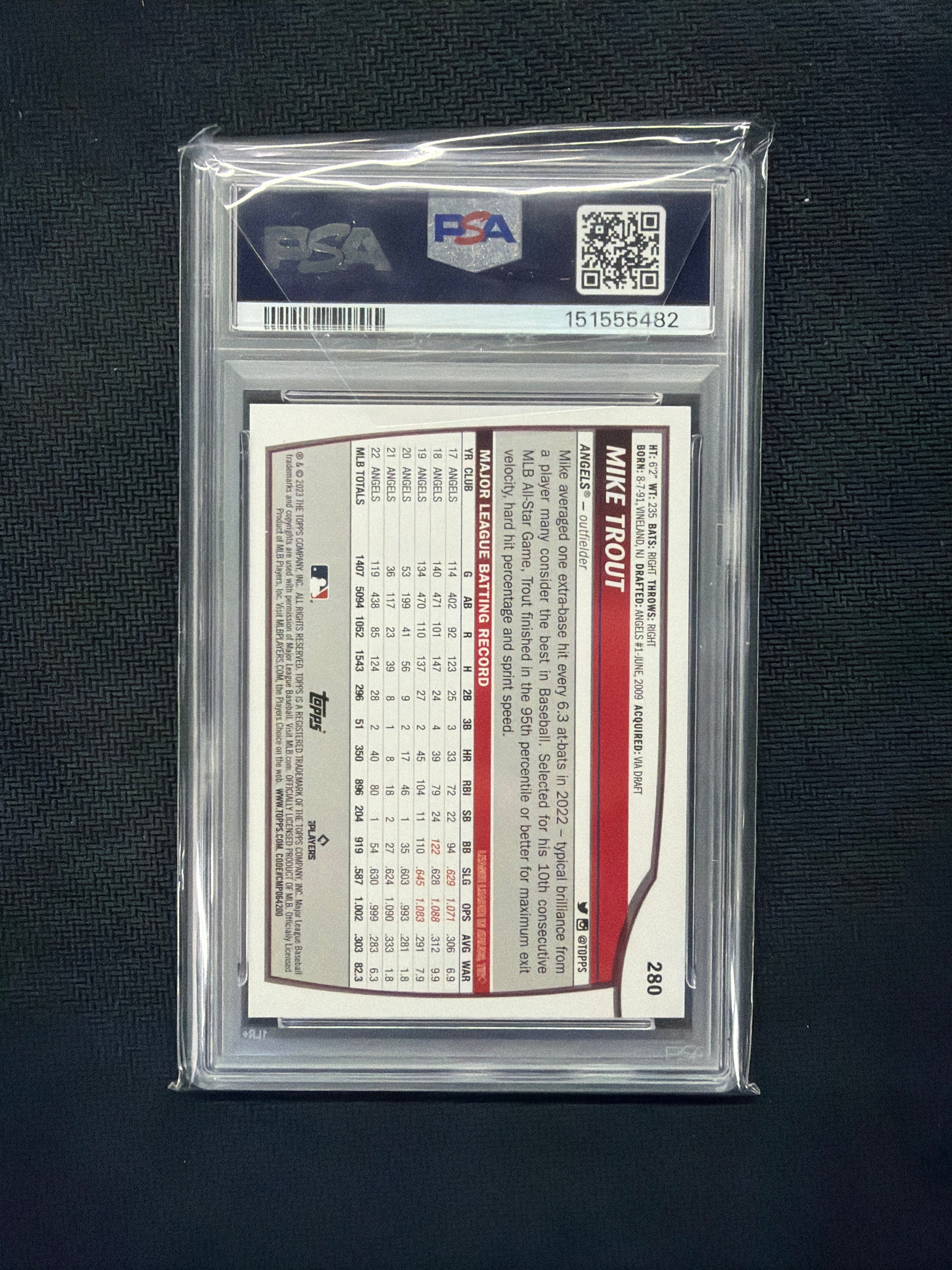 2023 Topps Big League Mike Trout PSA 8