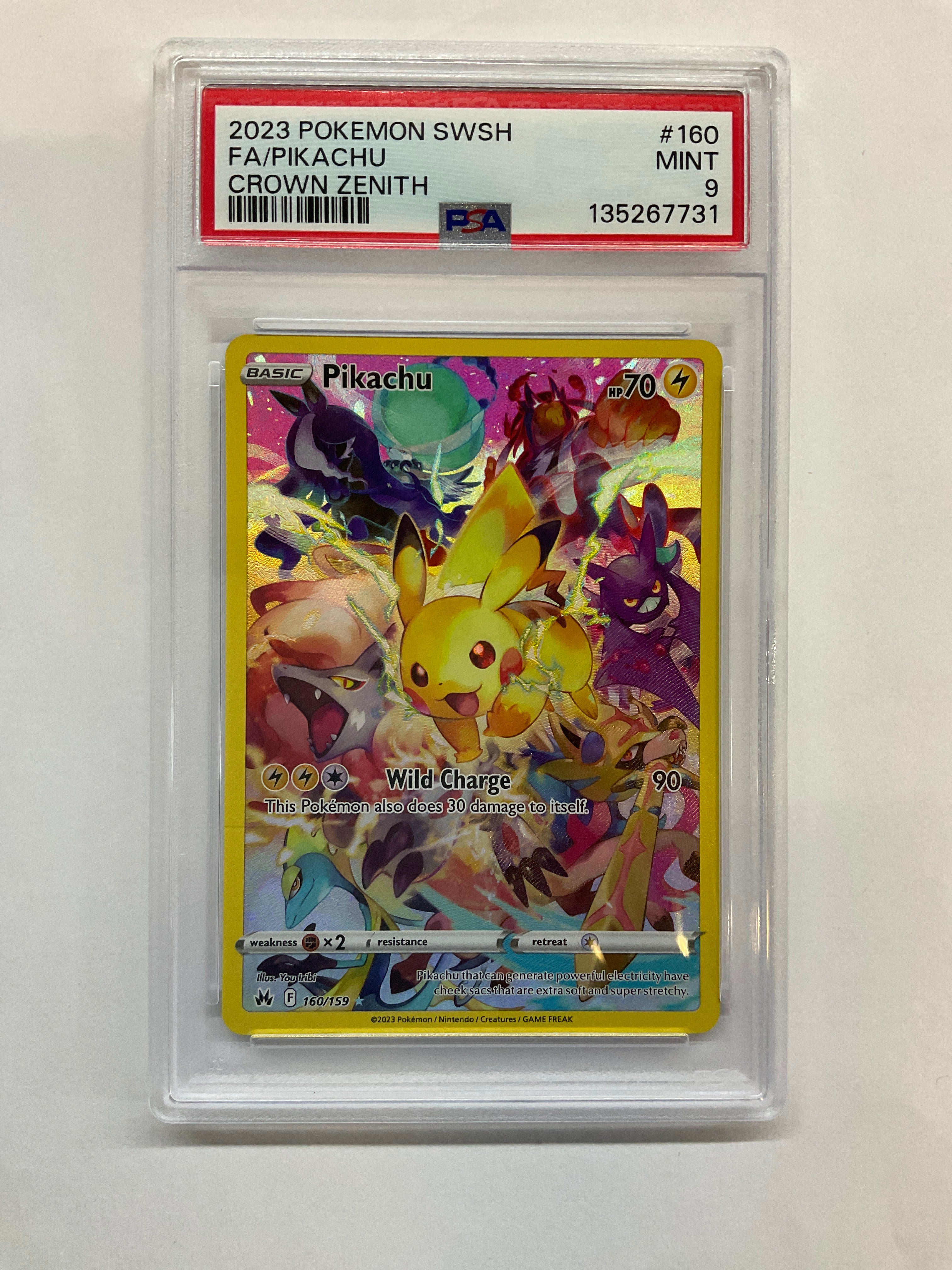 2023 Pokemon Swsh Pikachu #160 PSA 9 Crown Zenith