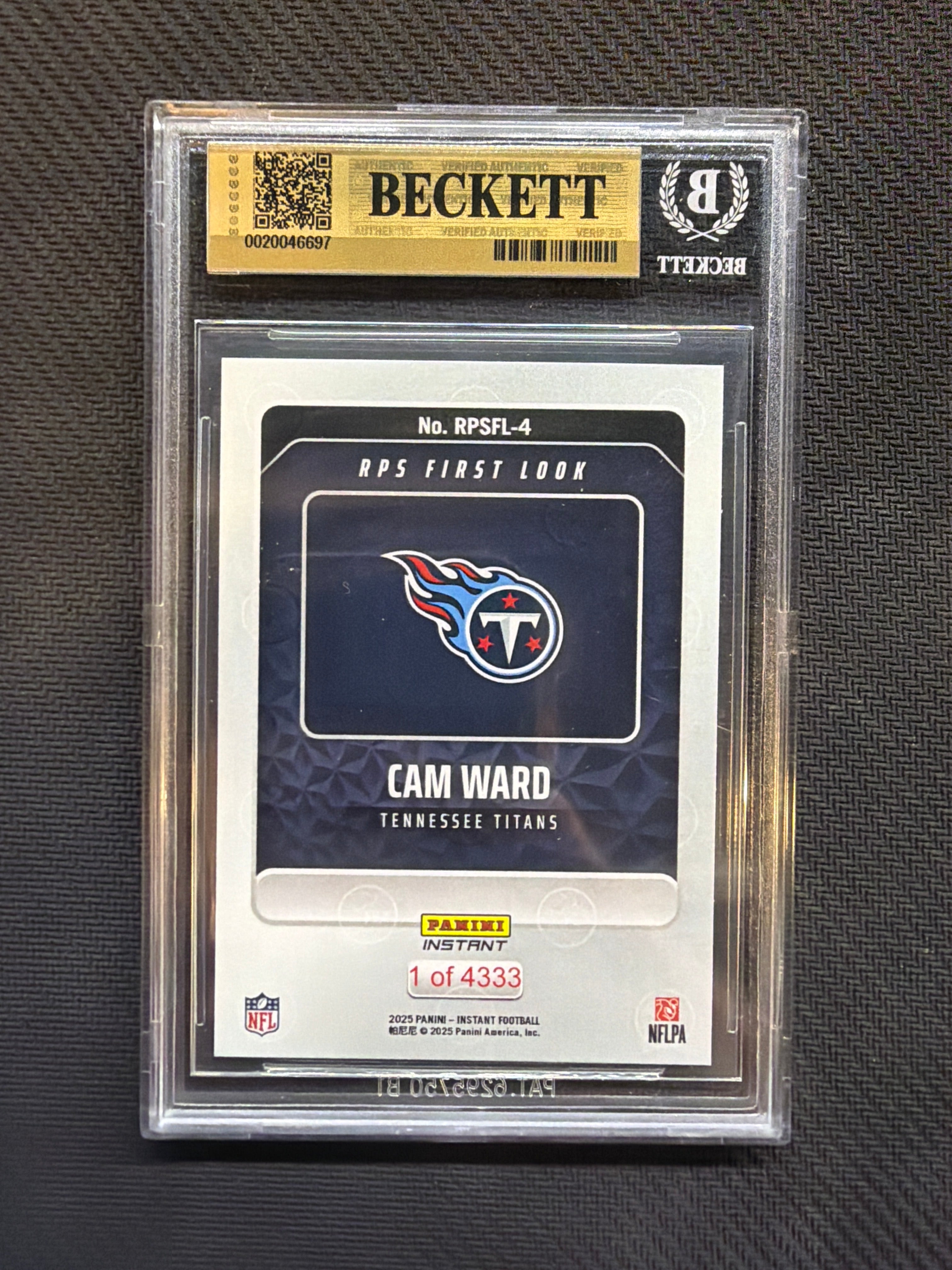2025 Panini Instant Cam Ward Rookie BGS 9.5 Titans 697