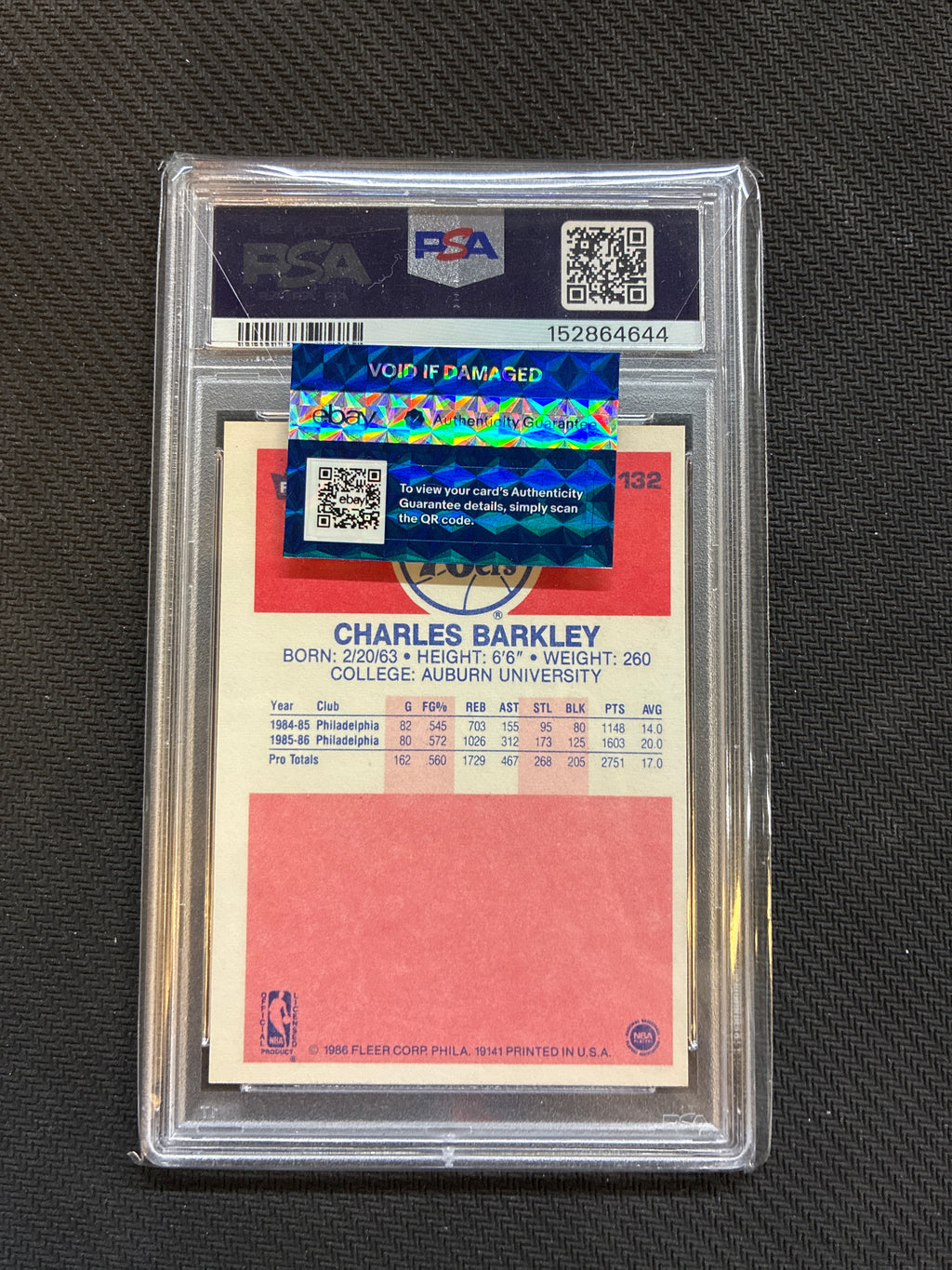 1986 Fleer Charles Barkley PSA 8 76ers
