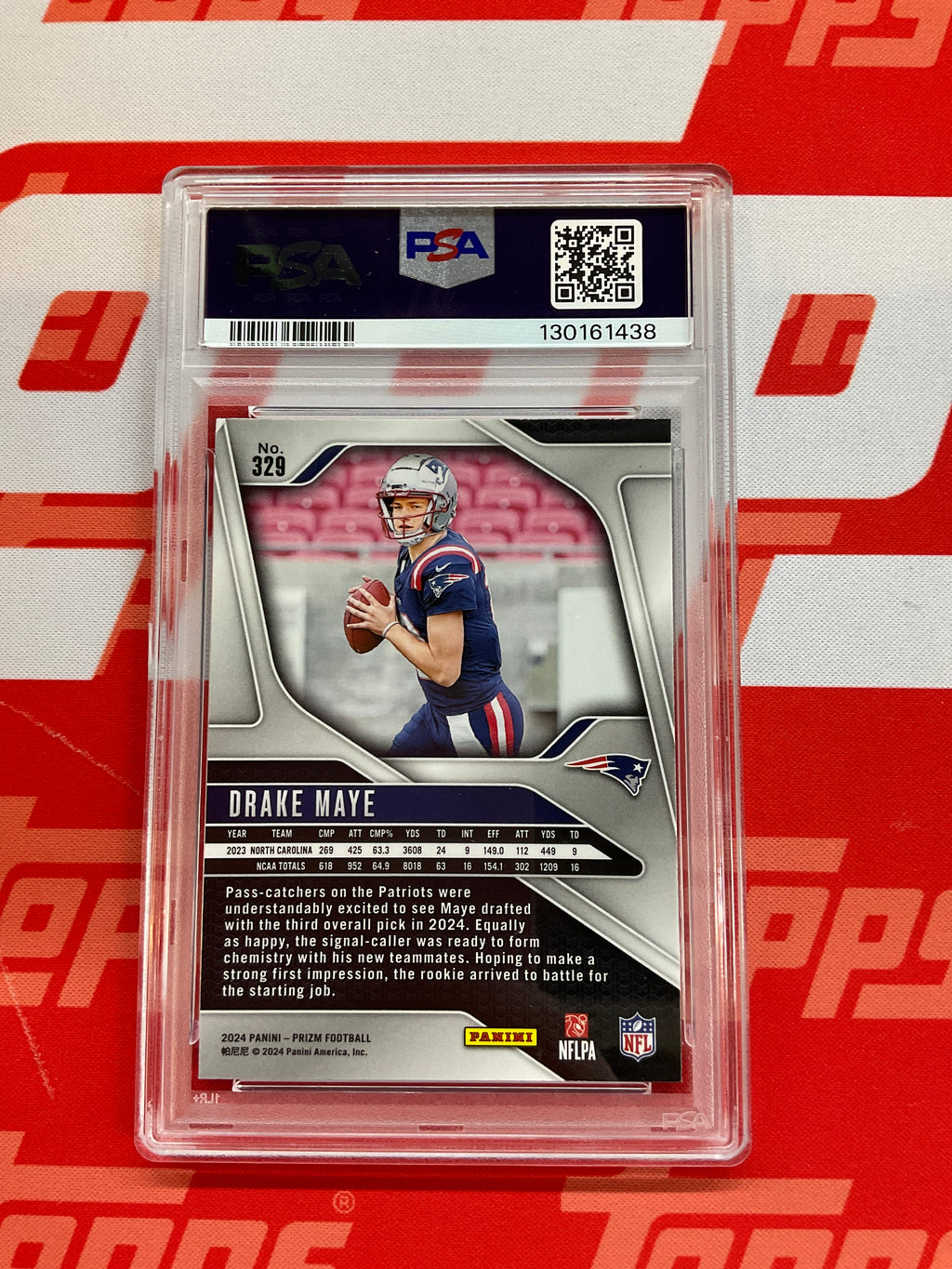 2024 Prizm Drake Maye Rookie PSA 8 Pats