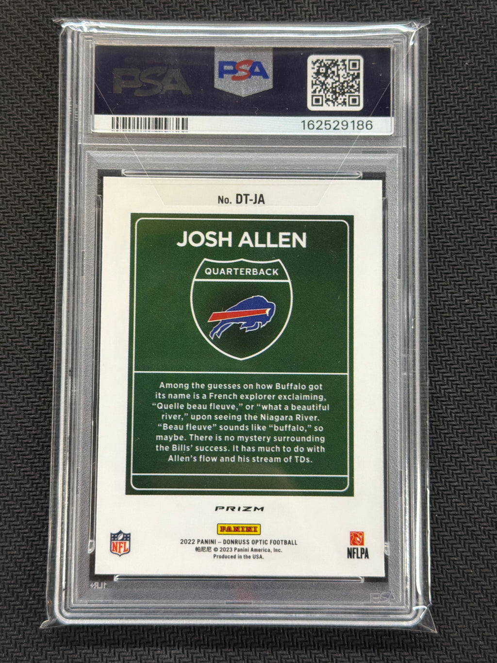 2022 Donruss Optic Josh Allen Downtown! #DTJA PSA 9 186