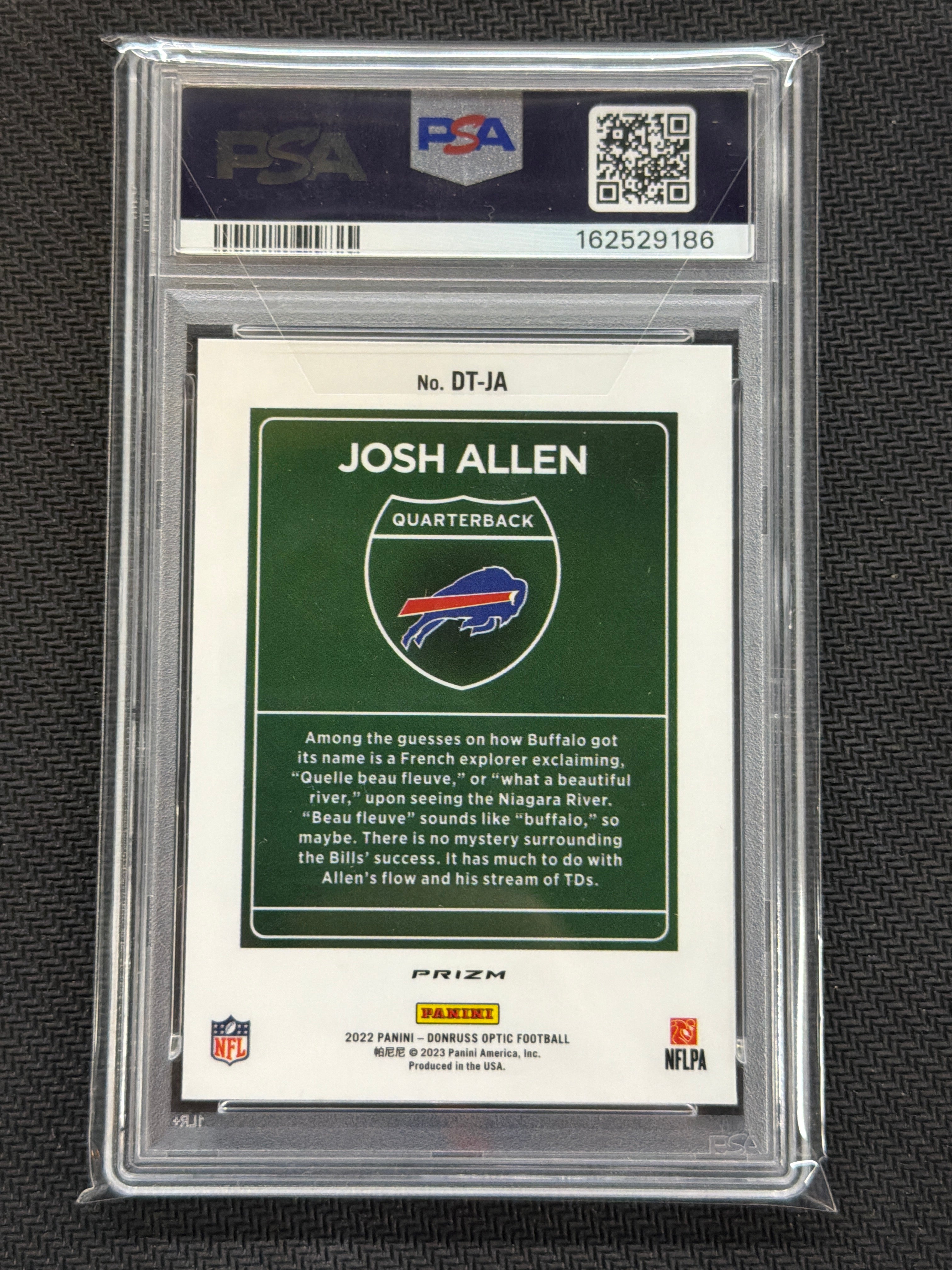 2022 Donruss Optic Josh Allen Downtown! #DTJA PSA 9 186