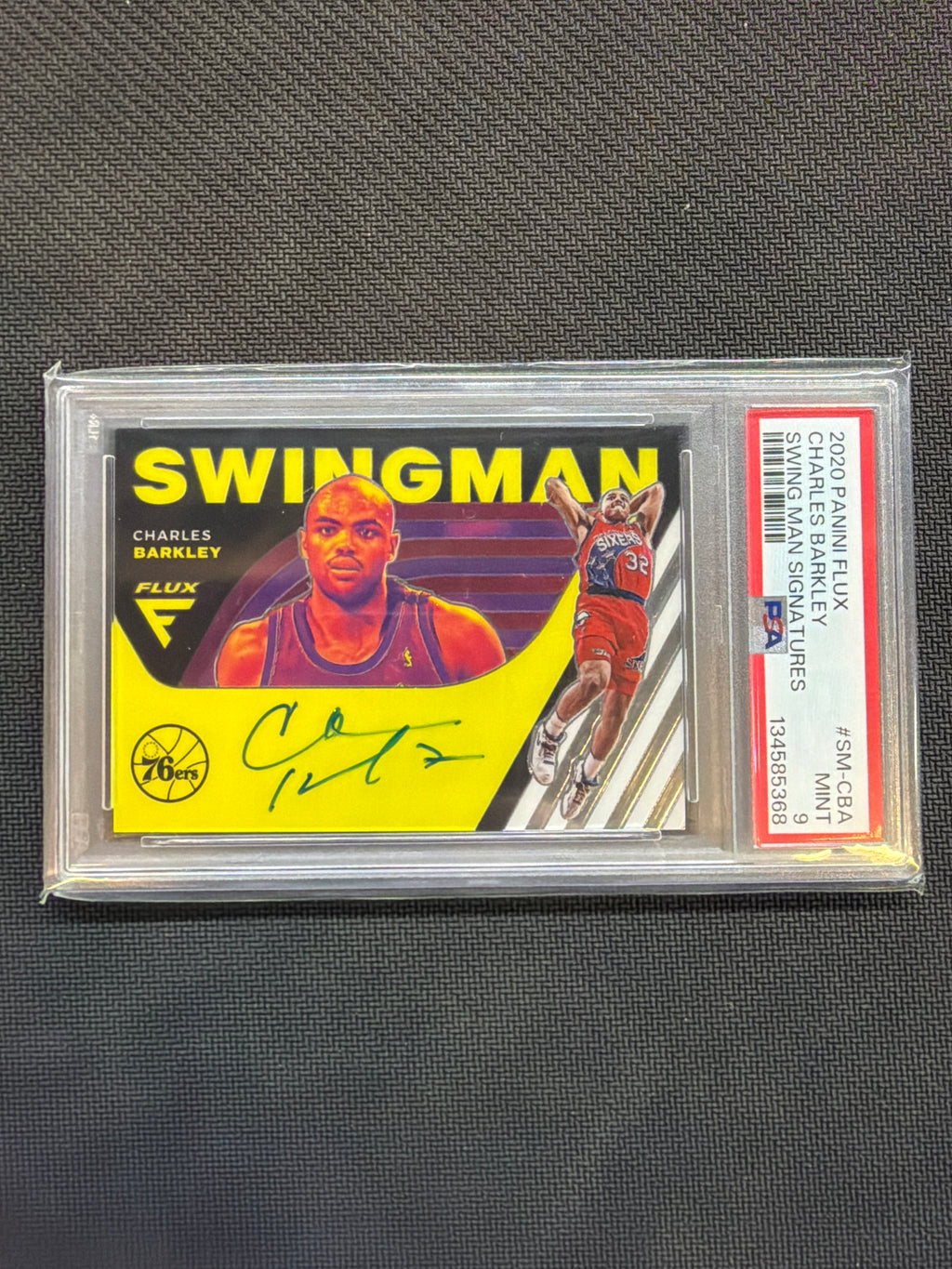202 Panini Flux Charles Barkley Swing Man Auto PSA 9 76ers