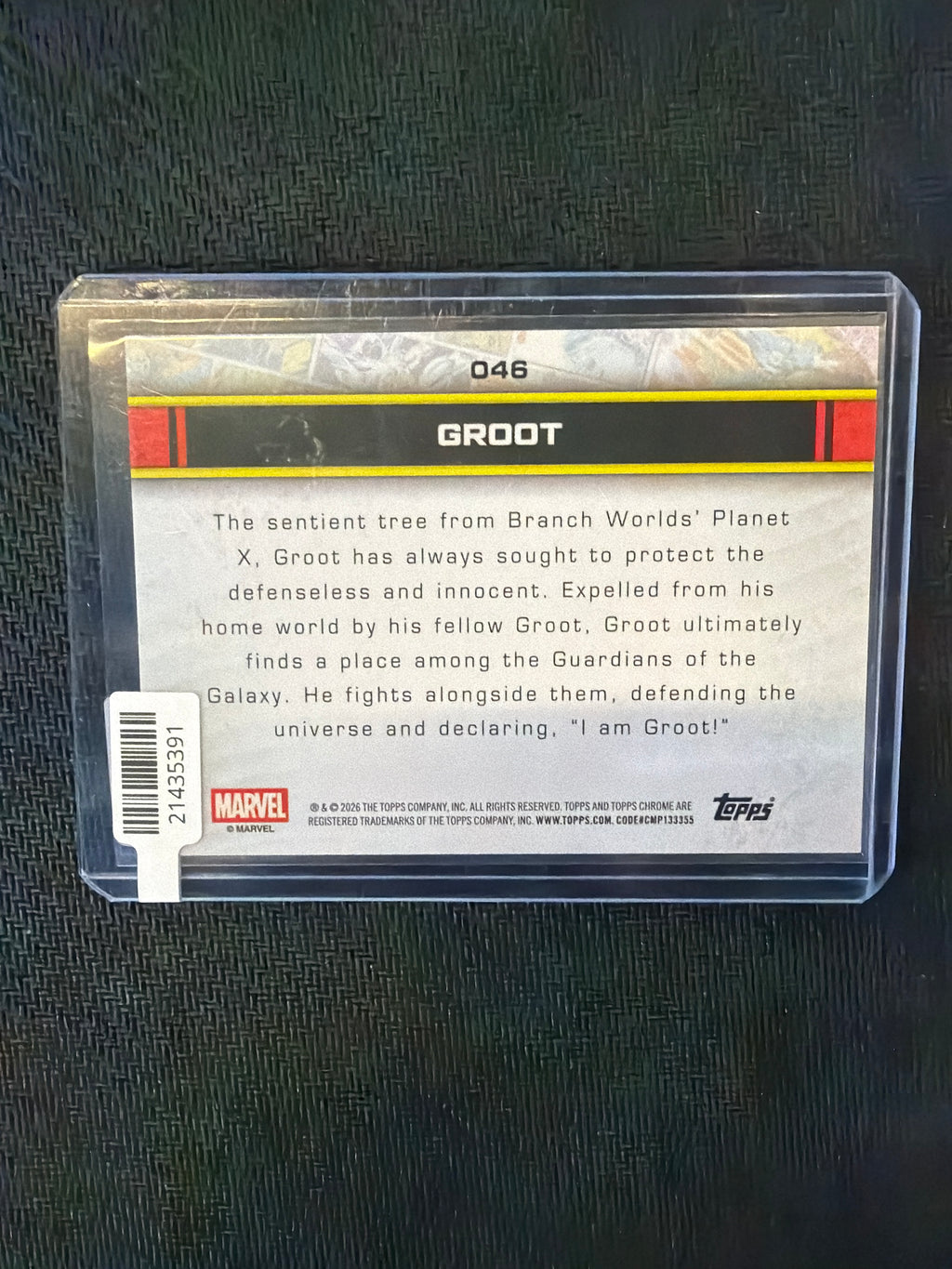 2026 Topps Chrome Marvel Groot Green /99