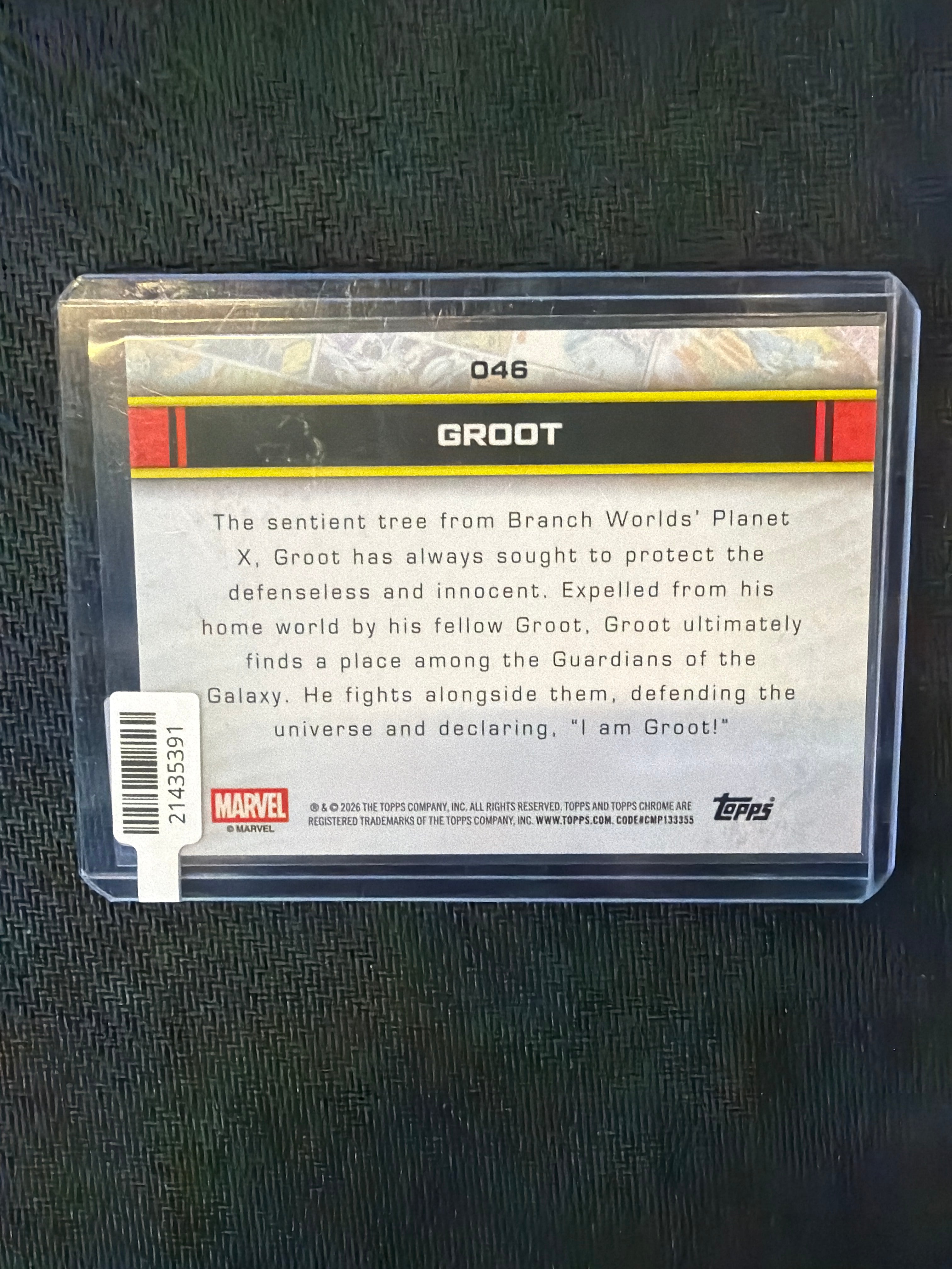2026 Topps Chrome Marvel Groot Green /99