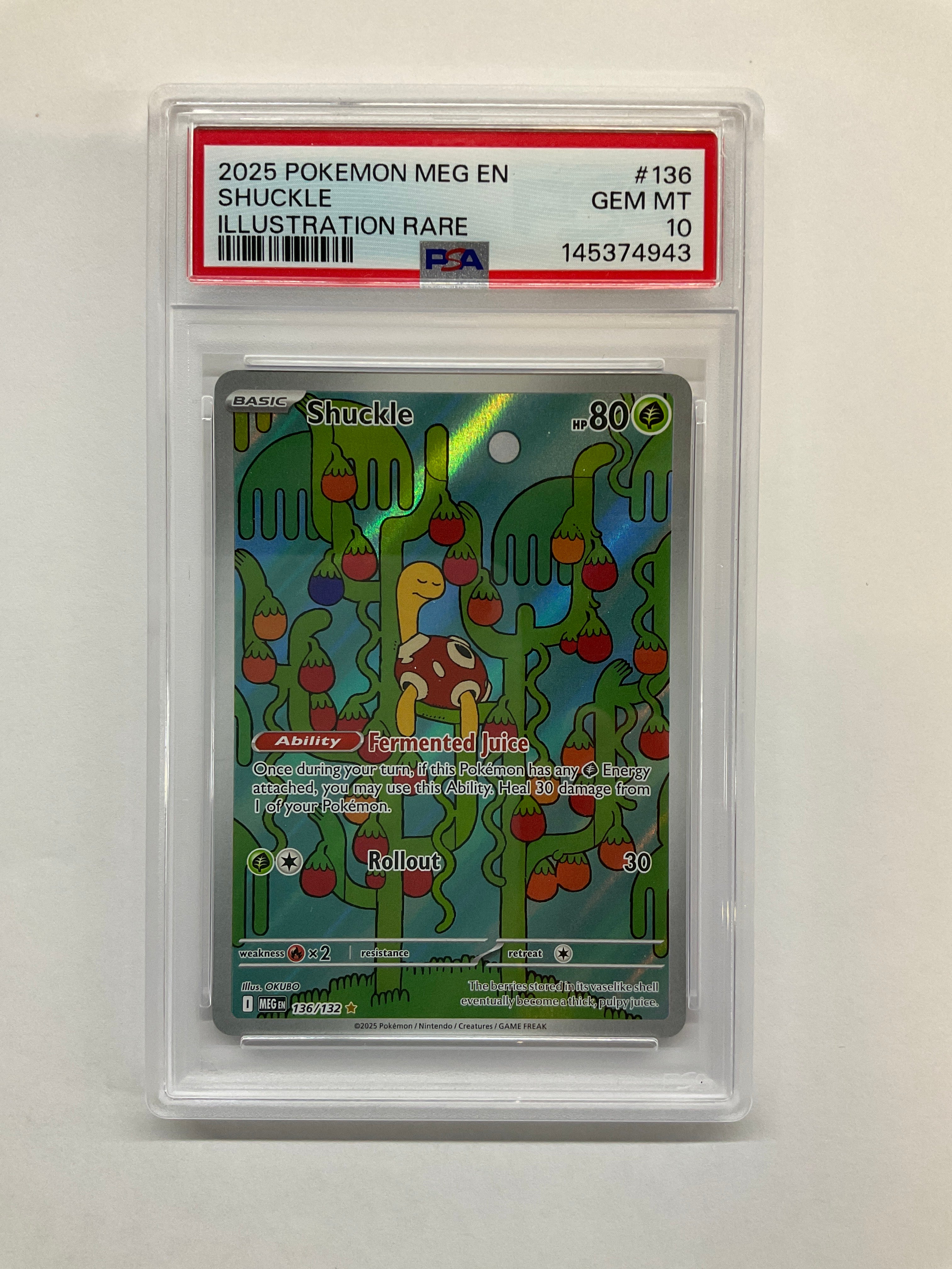 2025 Pokemon Mega Evolution Shuckle 136 PSA 10
