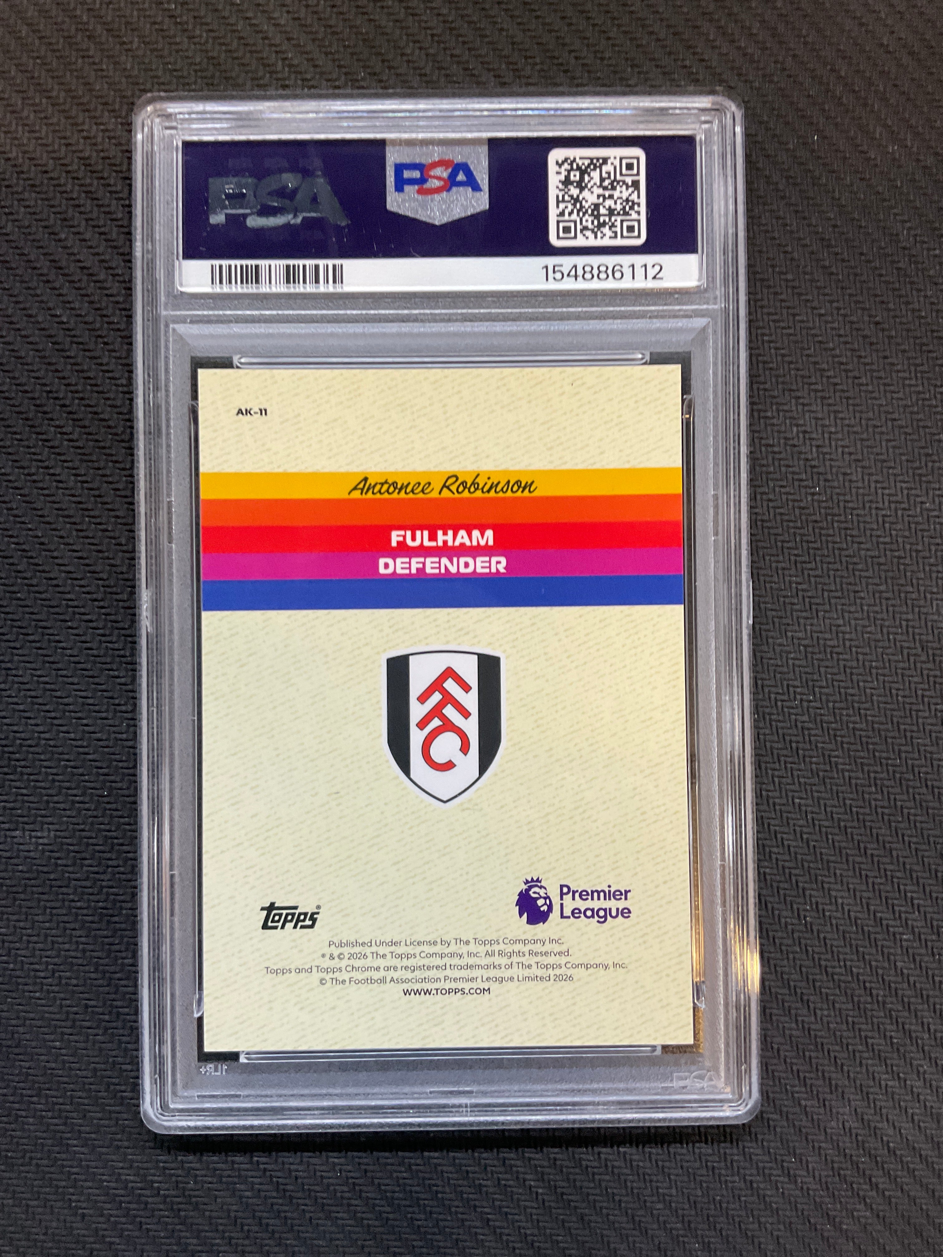 2025 Topps Chrome Premier League Antonee Robinson Alive And Kicking PSA 10