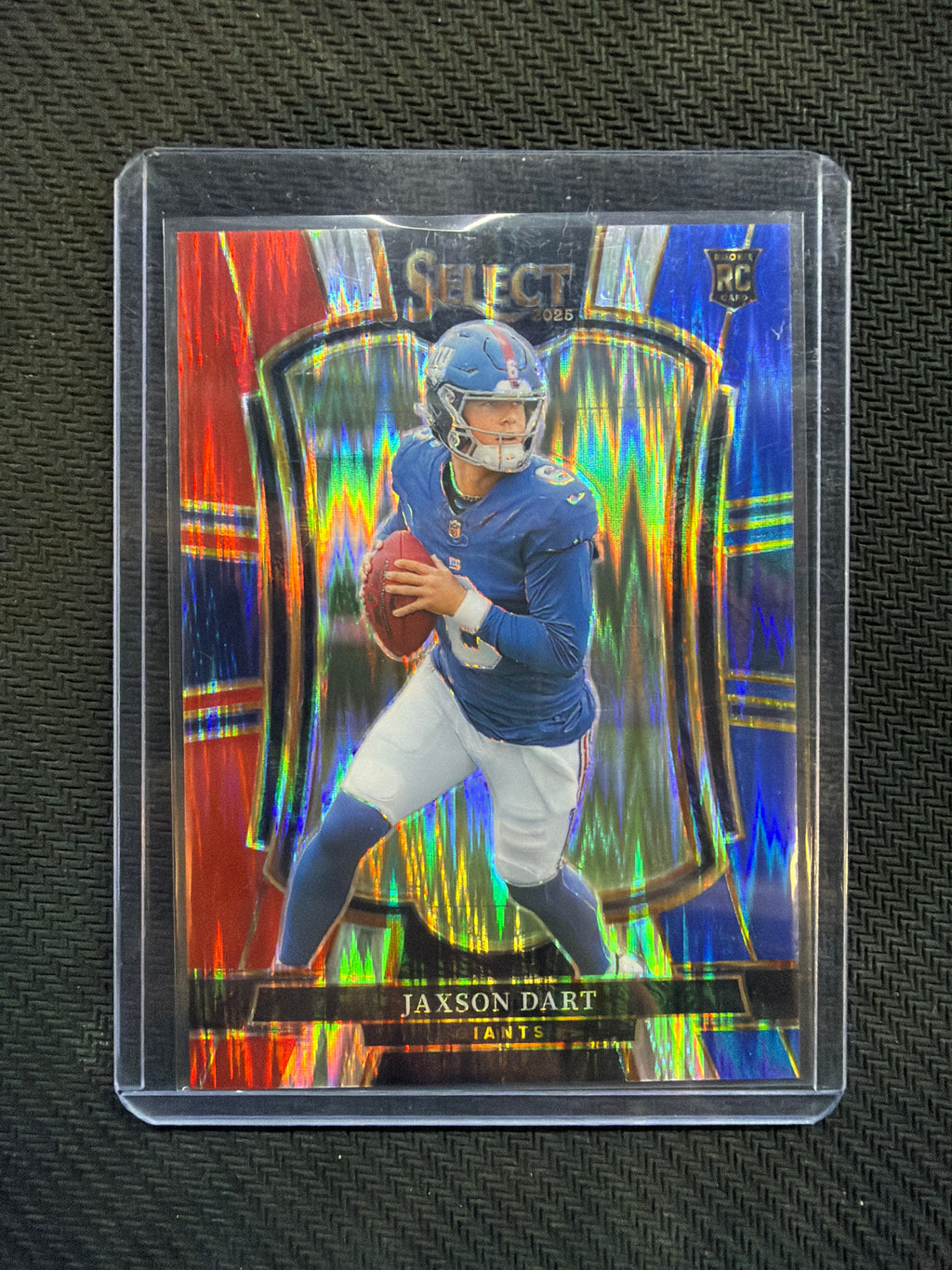 2025 Panini Select Jaxson Dart Premier Level Black Red Shock Giants