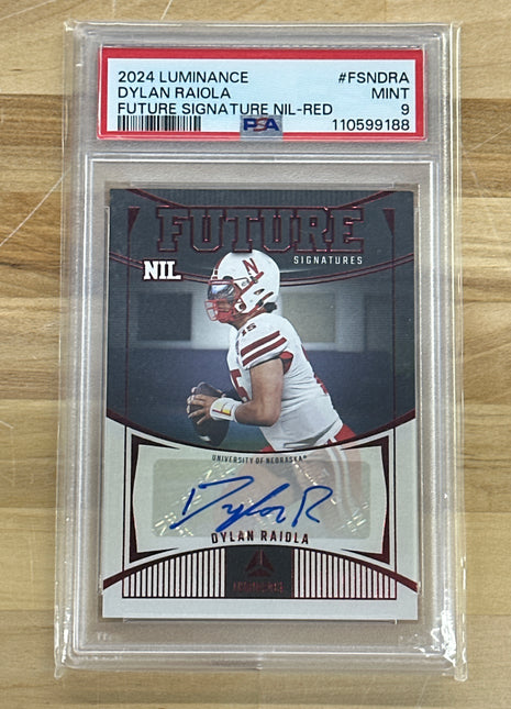 2024 Luminance Dylan Raiola Red Future Auto PSA 9