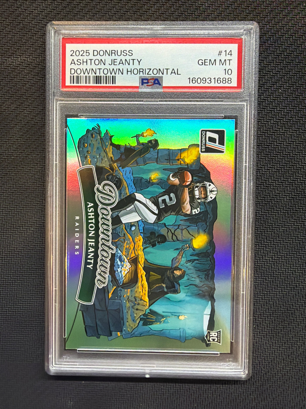 2025 Donruss Ashton Jeanty Downtown Horizontal PSA 10 Raiders 688