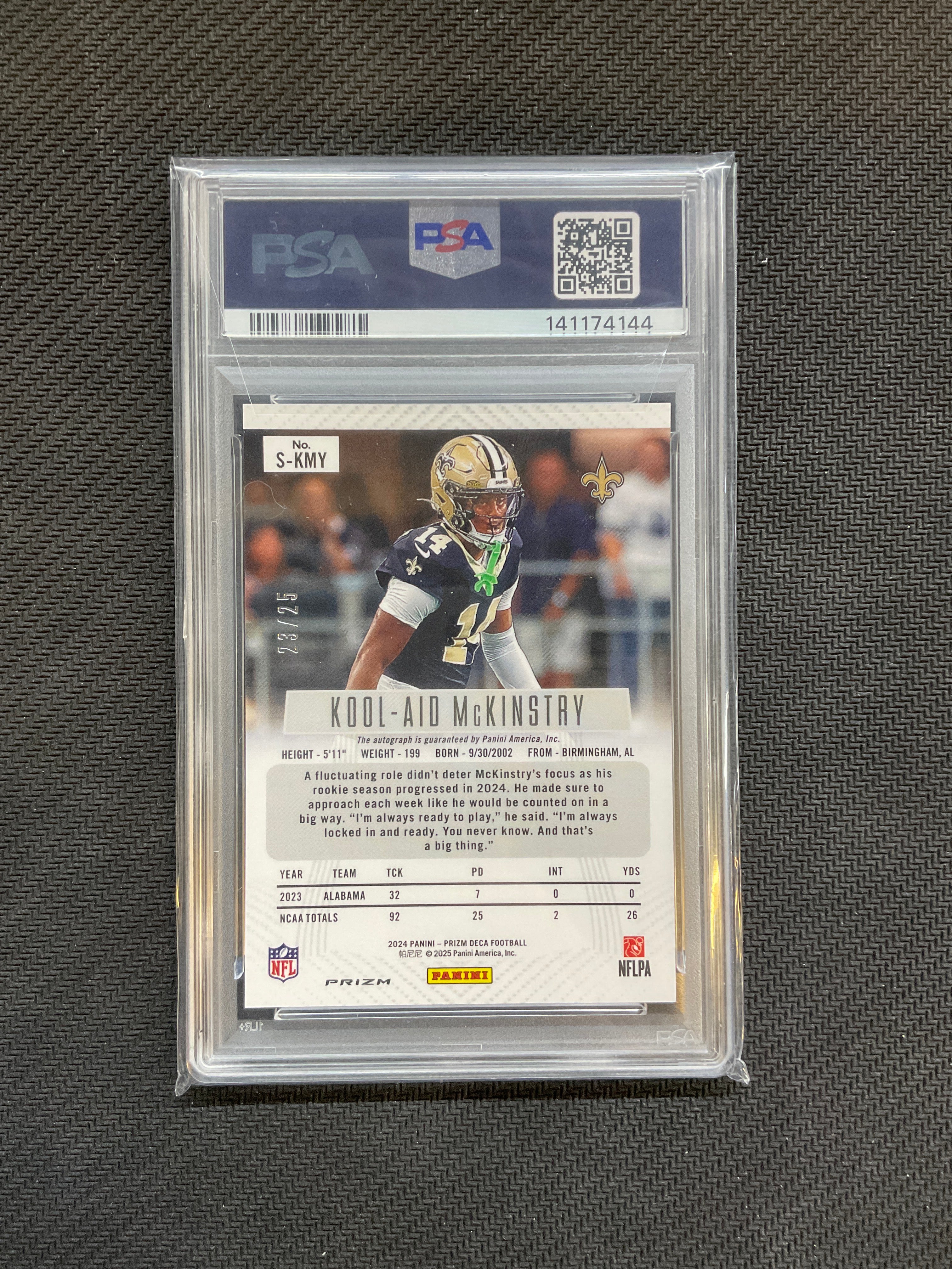 2024 Prizm Deca Kool-Aid McKinstry Auto Mojo /25 PSA 10 Saints