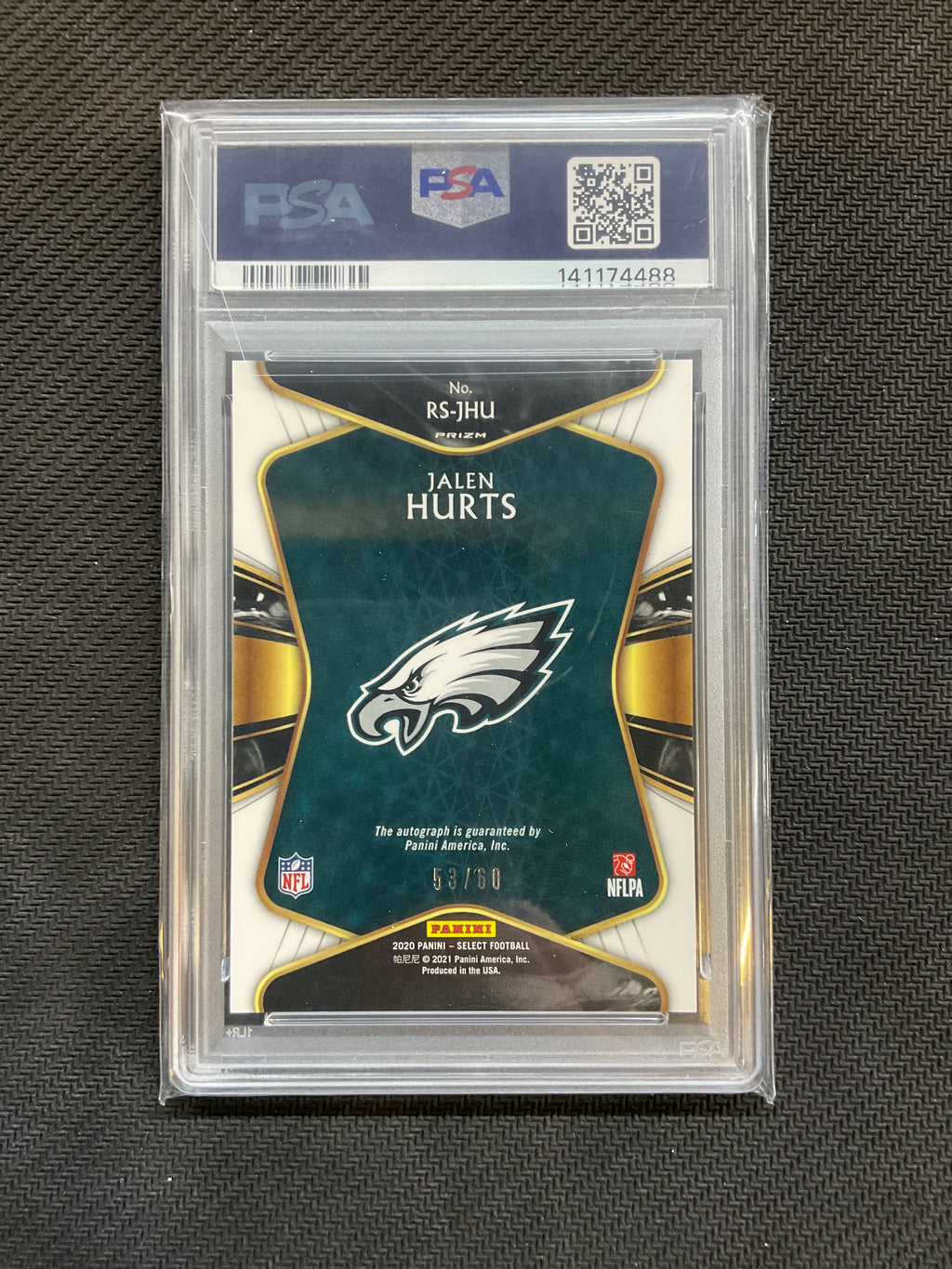 2020 Panini Select Jalen Hurts Maroon Auto /60 PSA 10 Eagles