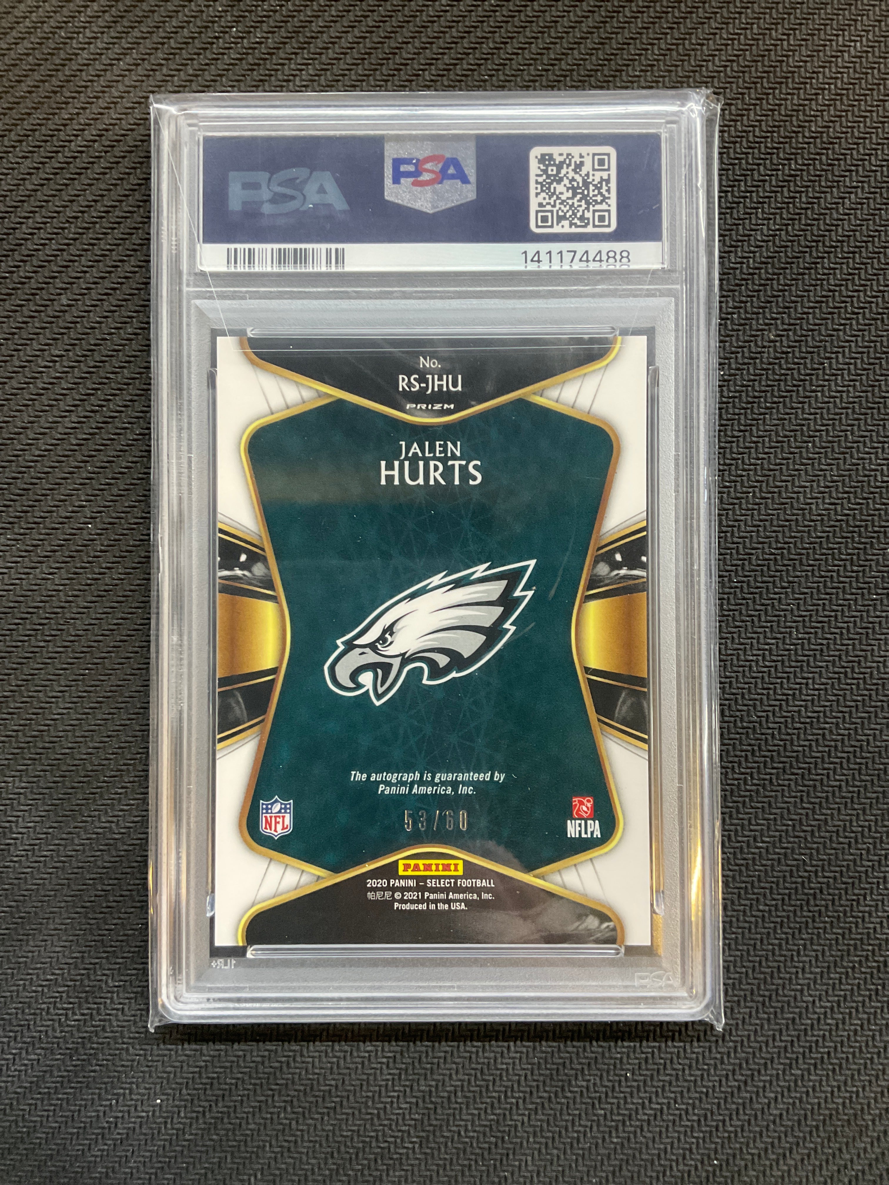 2020 Panini Select Jalen Hurts Maroon Auto /60 PSA 10 Eagles