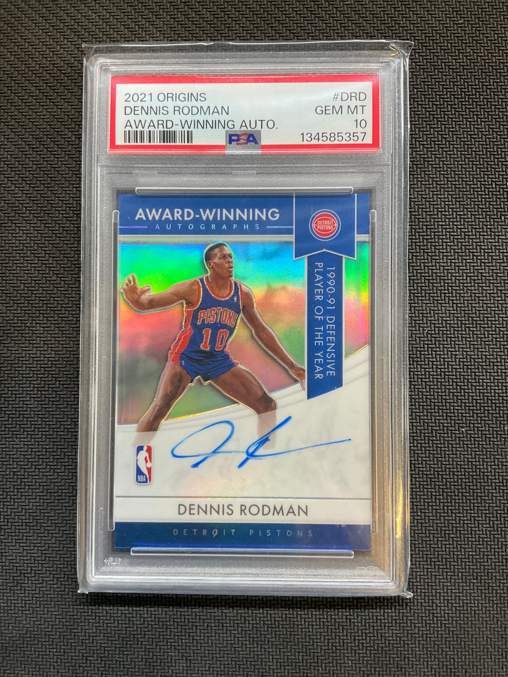 2024 Origins Dennis Rodman Award Winning Auto PSA 10 Pistons
