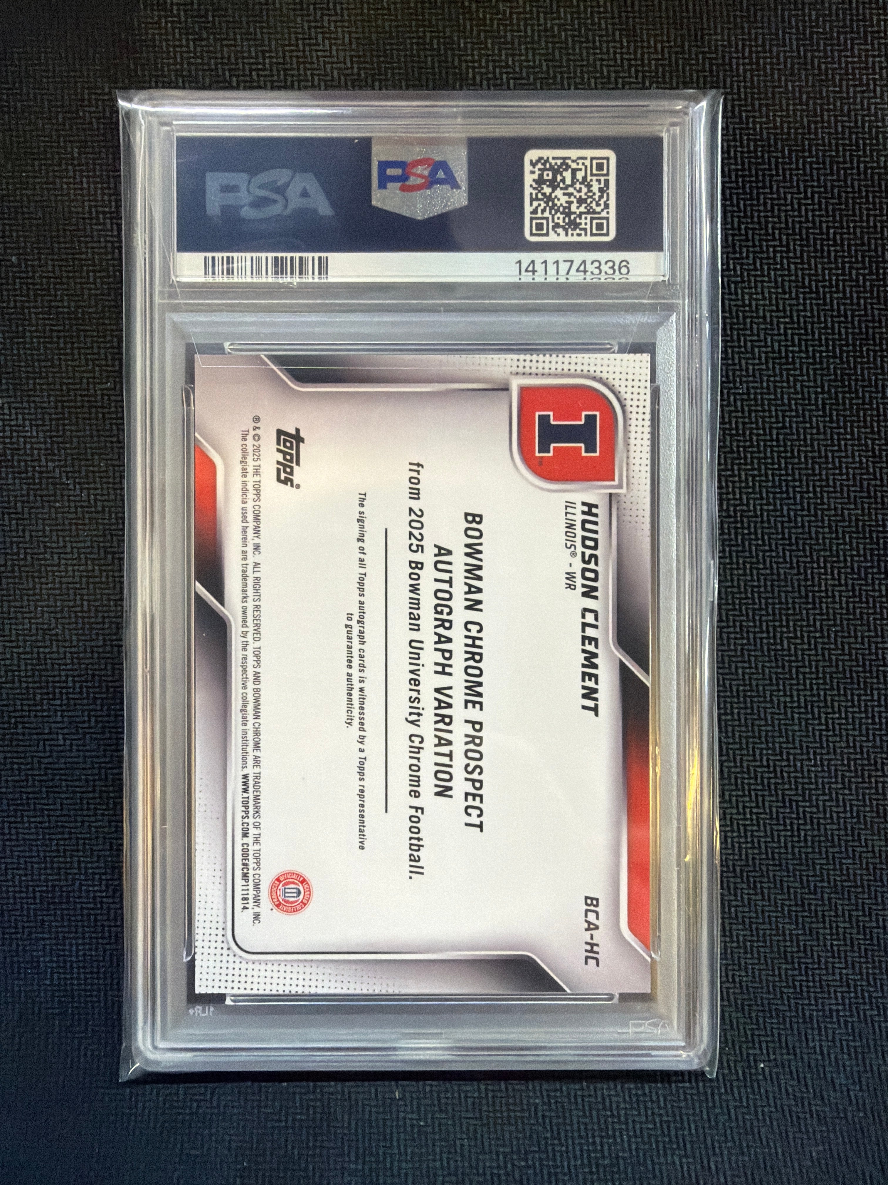 2025 Bowman U Sapphire Hudson Clement Auto Red /5 PSA 10 Illinois