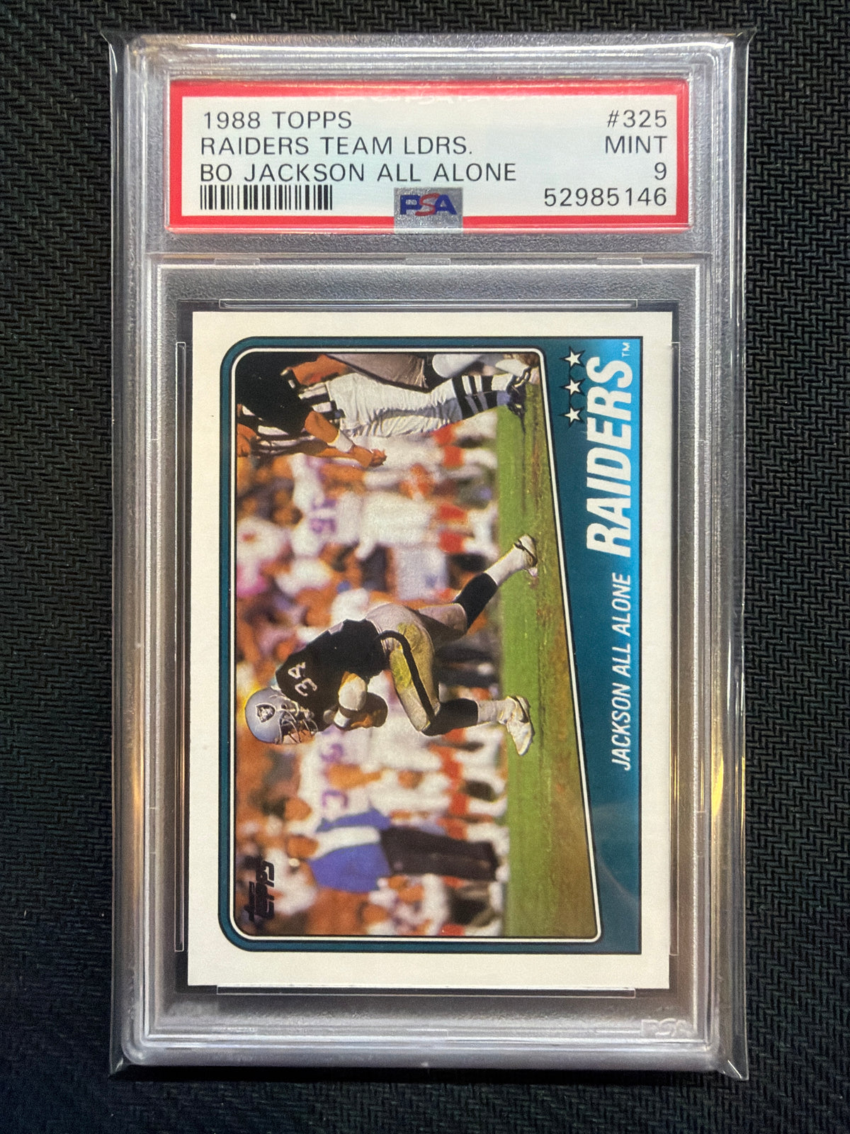 1988 Topps Raiders Team Bo Jackson All Alone #325 PSA 9 146