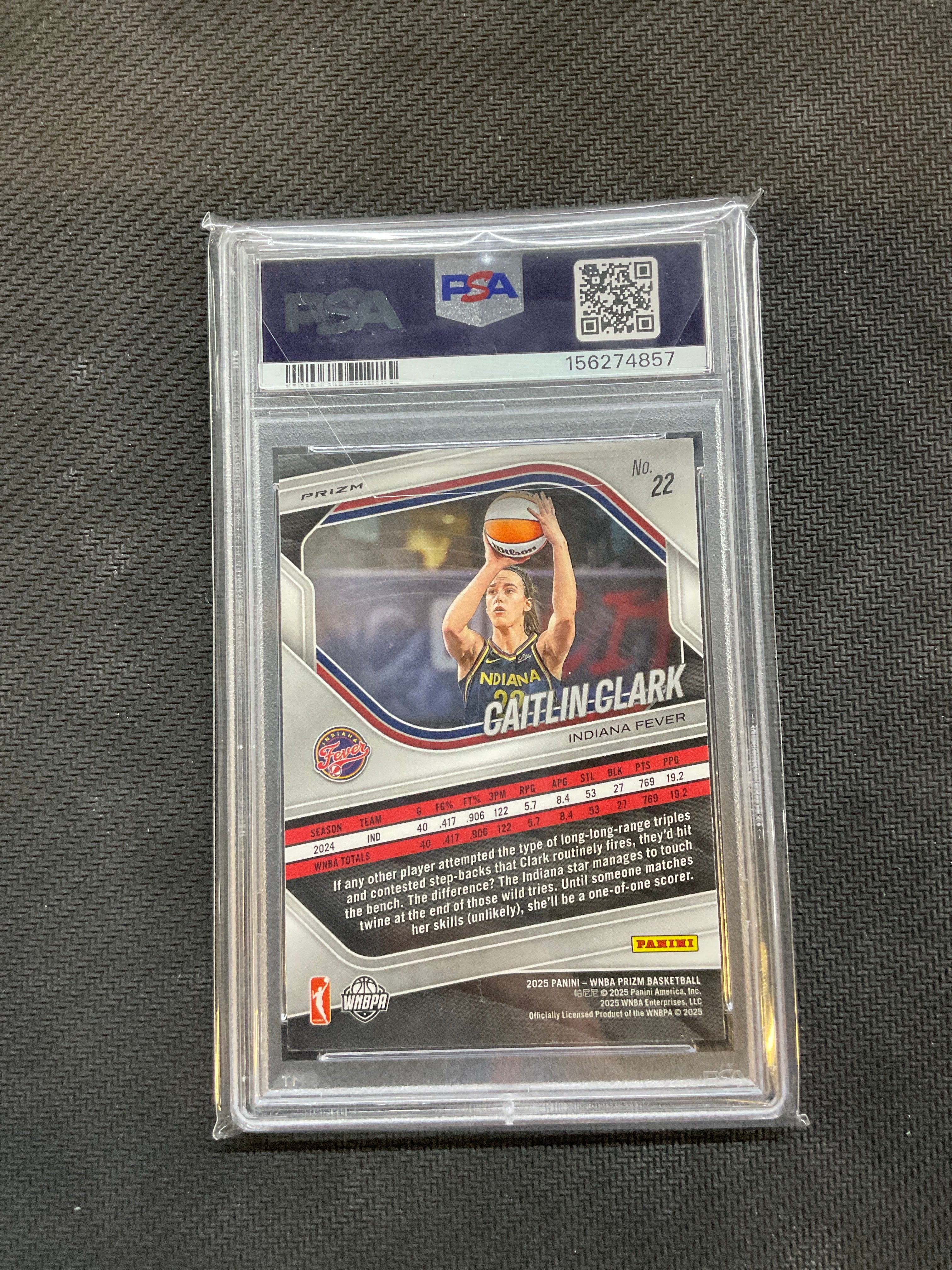 2025 Prizm WNBA Caitlin Clark Logo Prizm #22 PSA 10 Fever 857