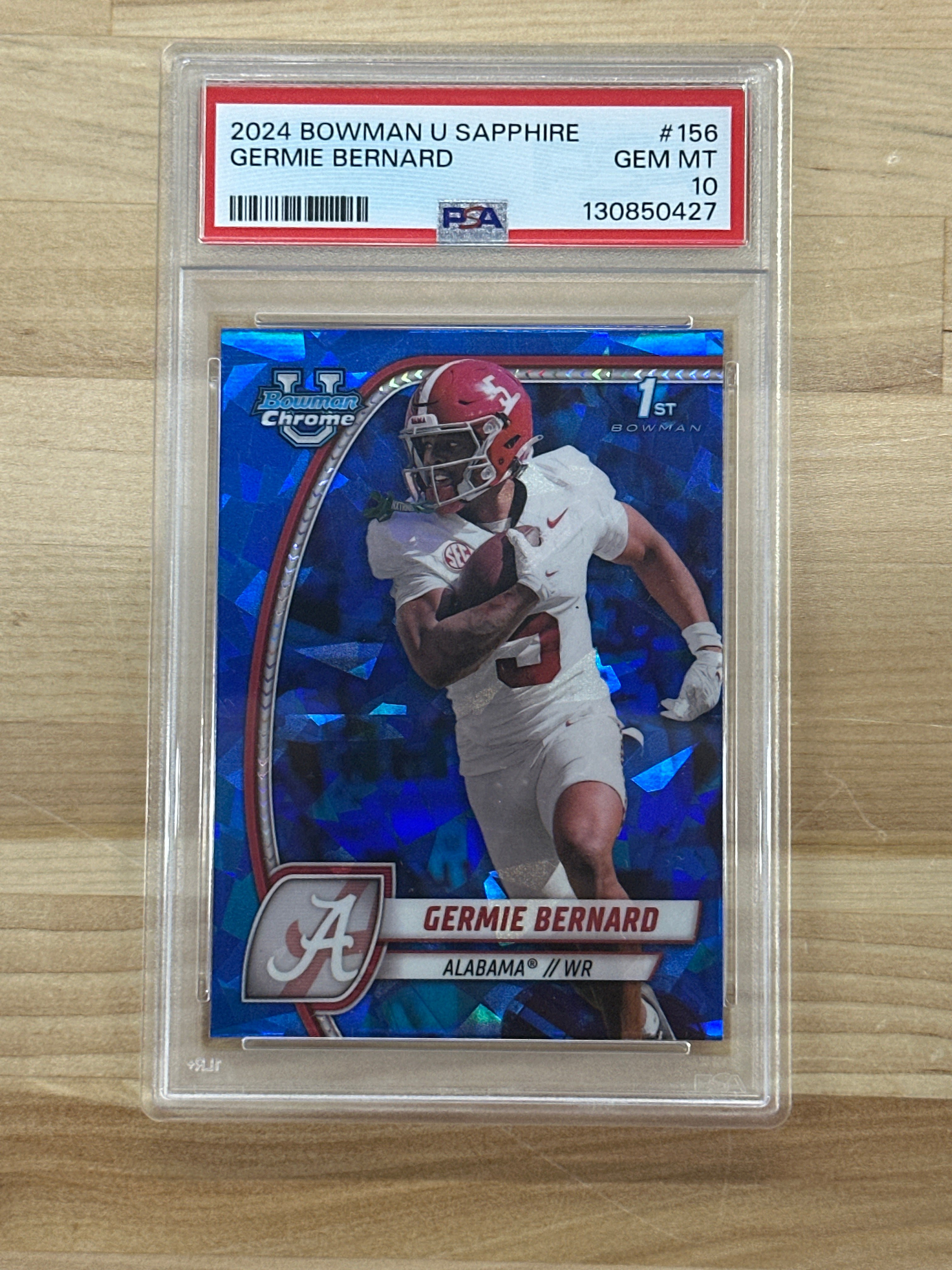 2024 Bowman U Sapphire Germie Bernard Rookie Alabama PSA 10