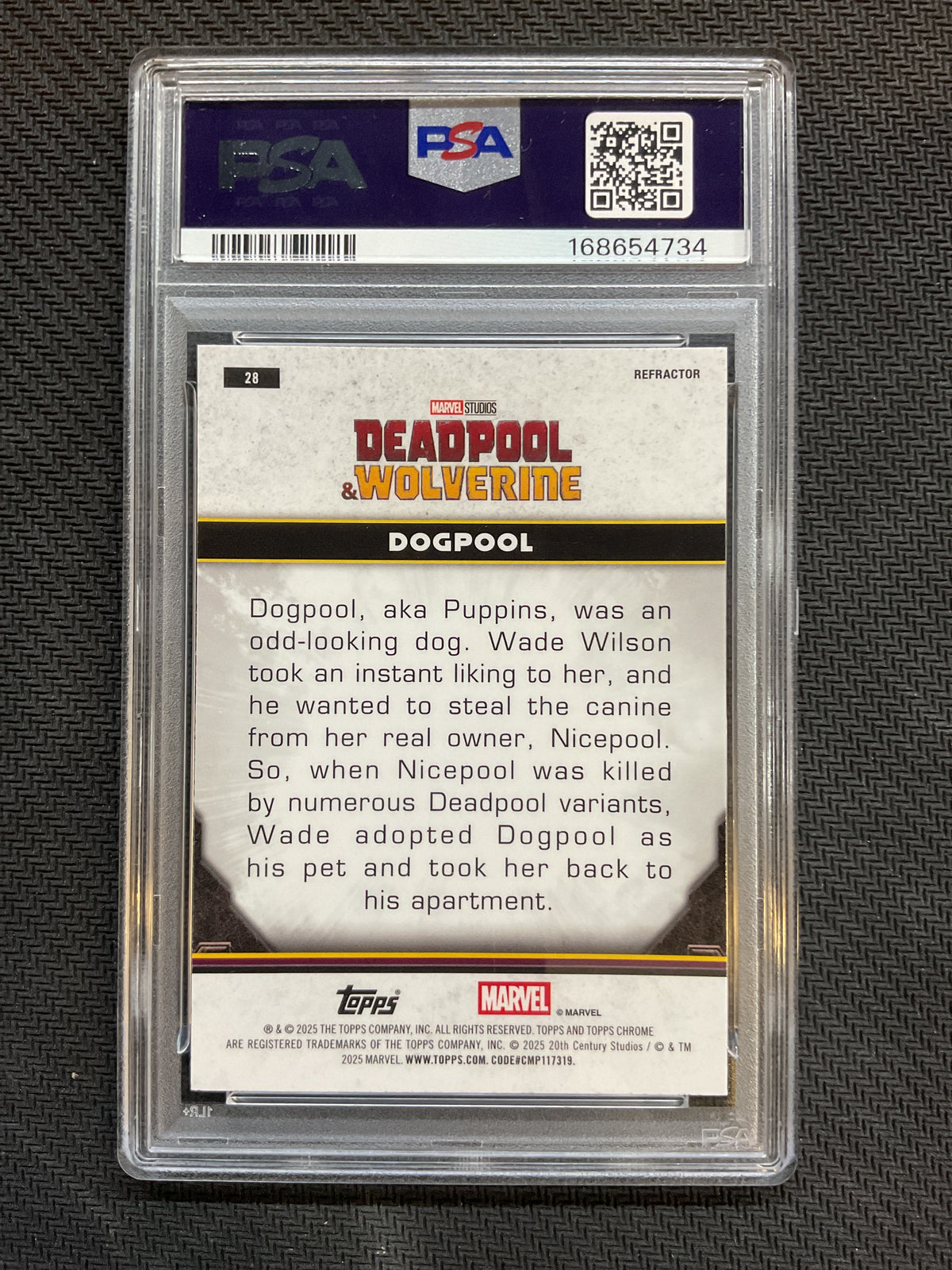 2025 Chrome Deadpool #28 Dogpool Refractor PSA 10