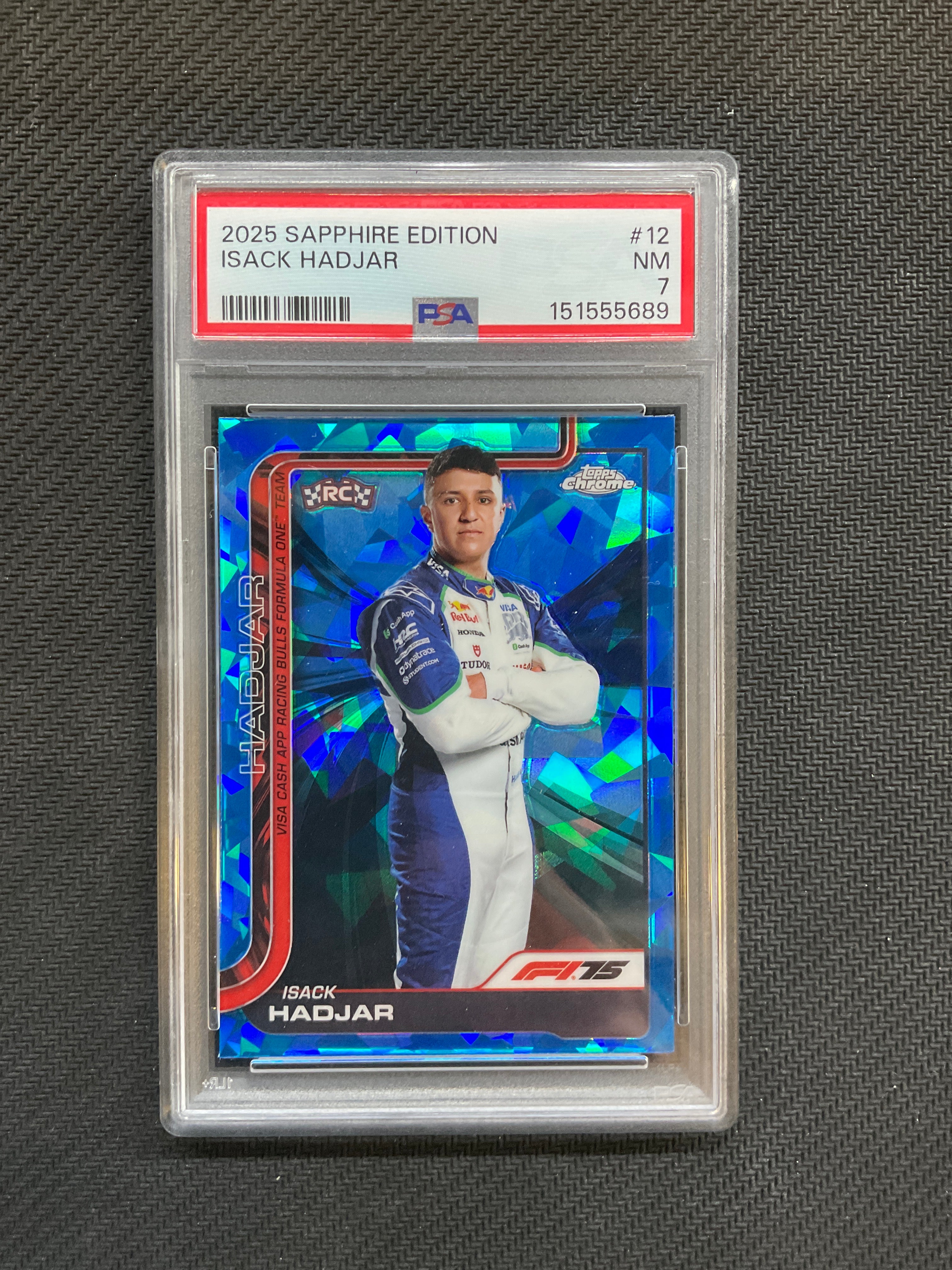 2025 Topps Chrome F1 Sapphire Isack Hadjar Rookie #12 PSA 7