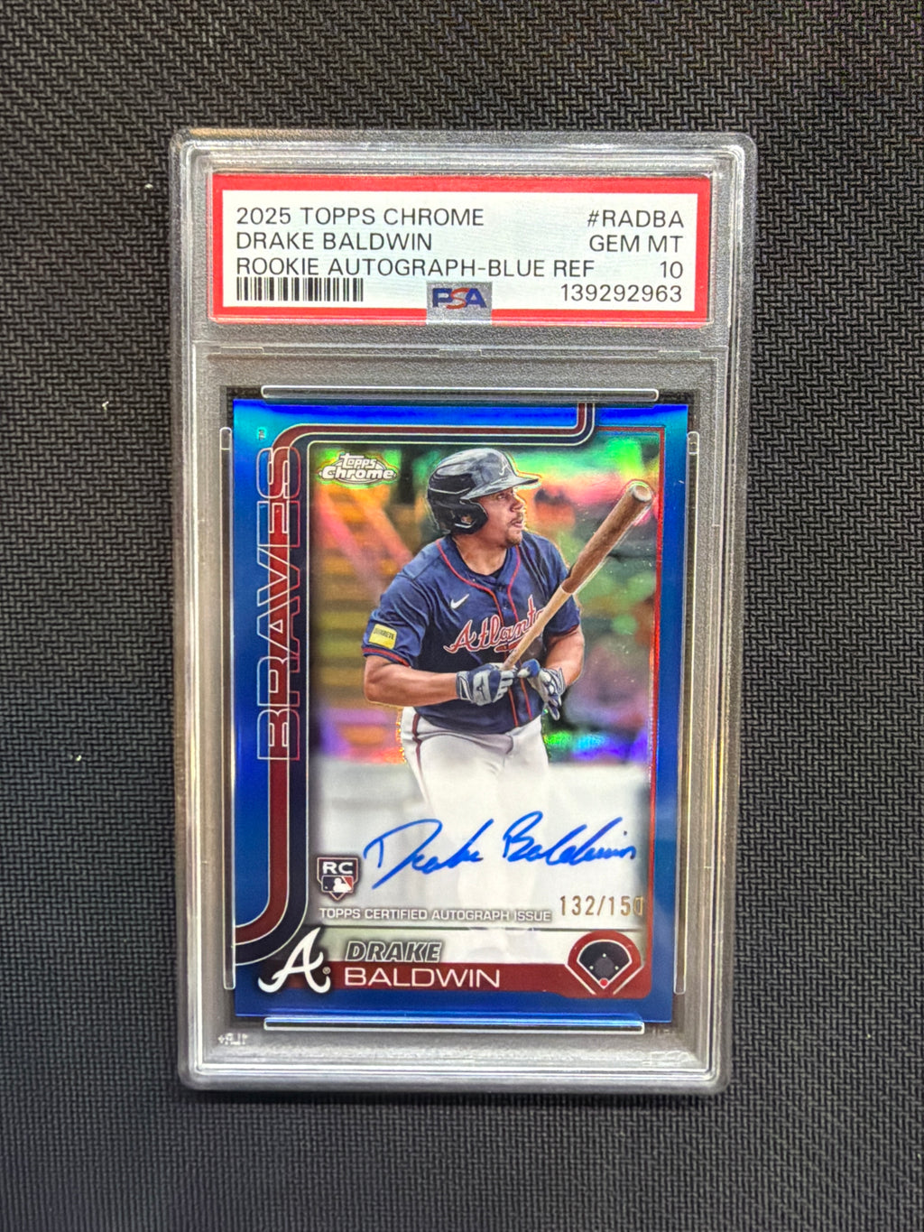 2025 Topps Chrome Drake Baldwin Rookie Auto /150 PSA 10 Braves