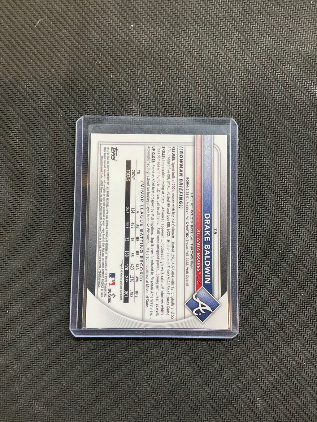 2025 Bowman Chrome Drake Baldwin Mega Box Purple Mojo /250 Braves