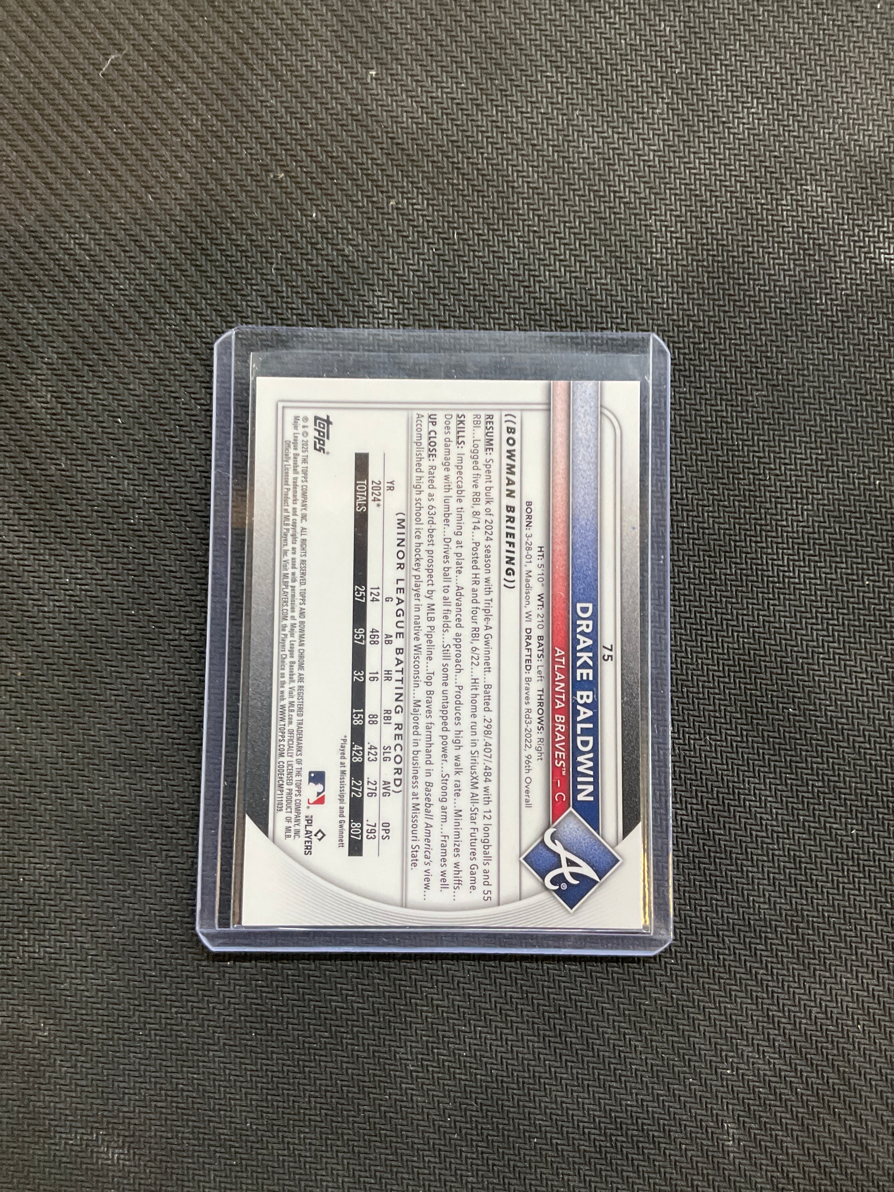 2025 Bowman Chrome Drake Baldwin Mega Box Purple Mojo /250 Braves